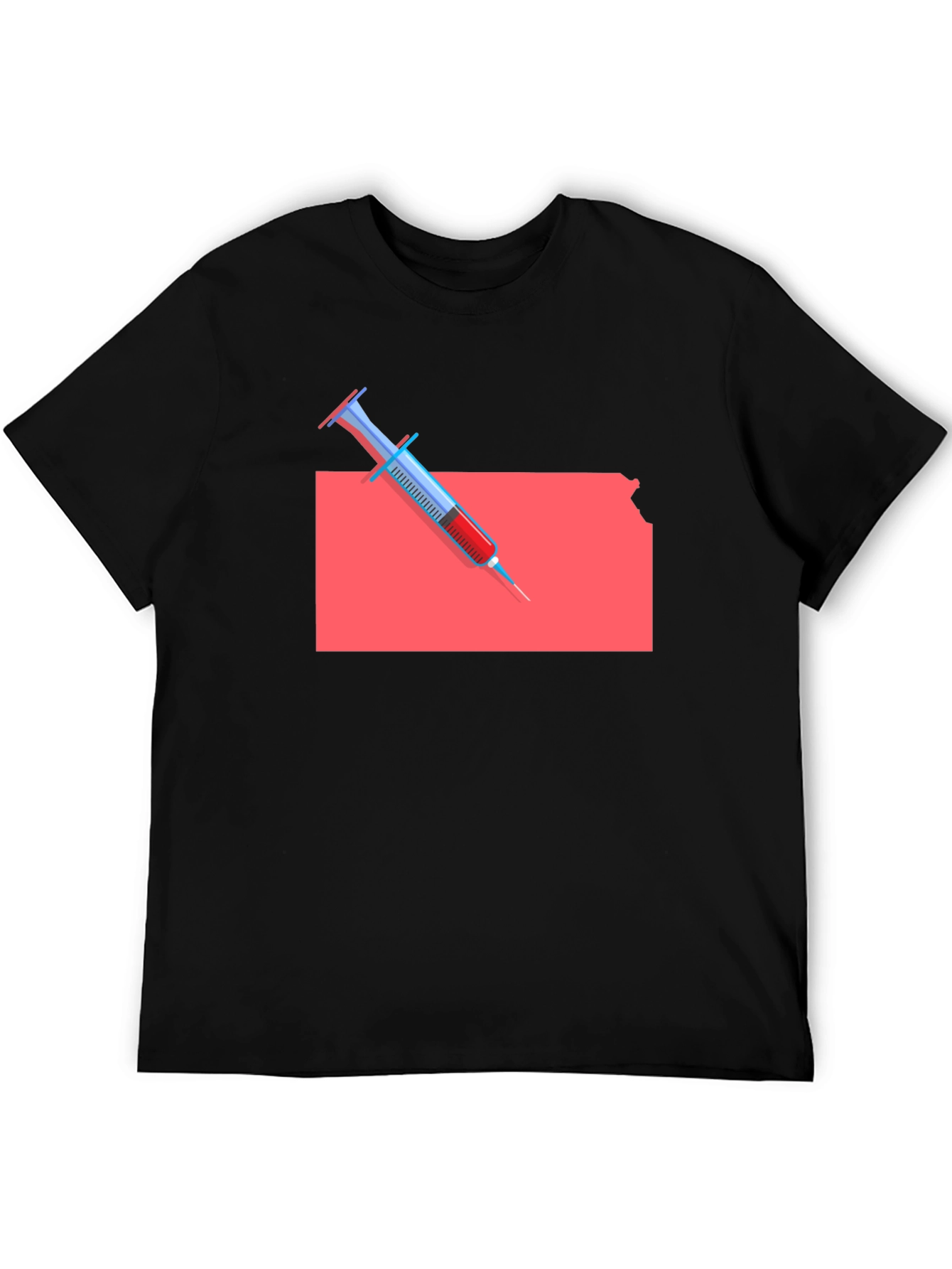 Kansas Syringe Graphic Tee - Novelty Unisex T-Shirt