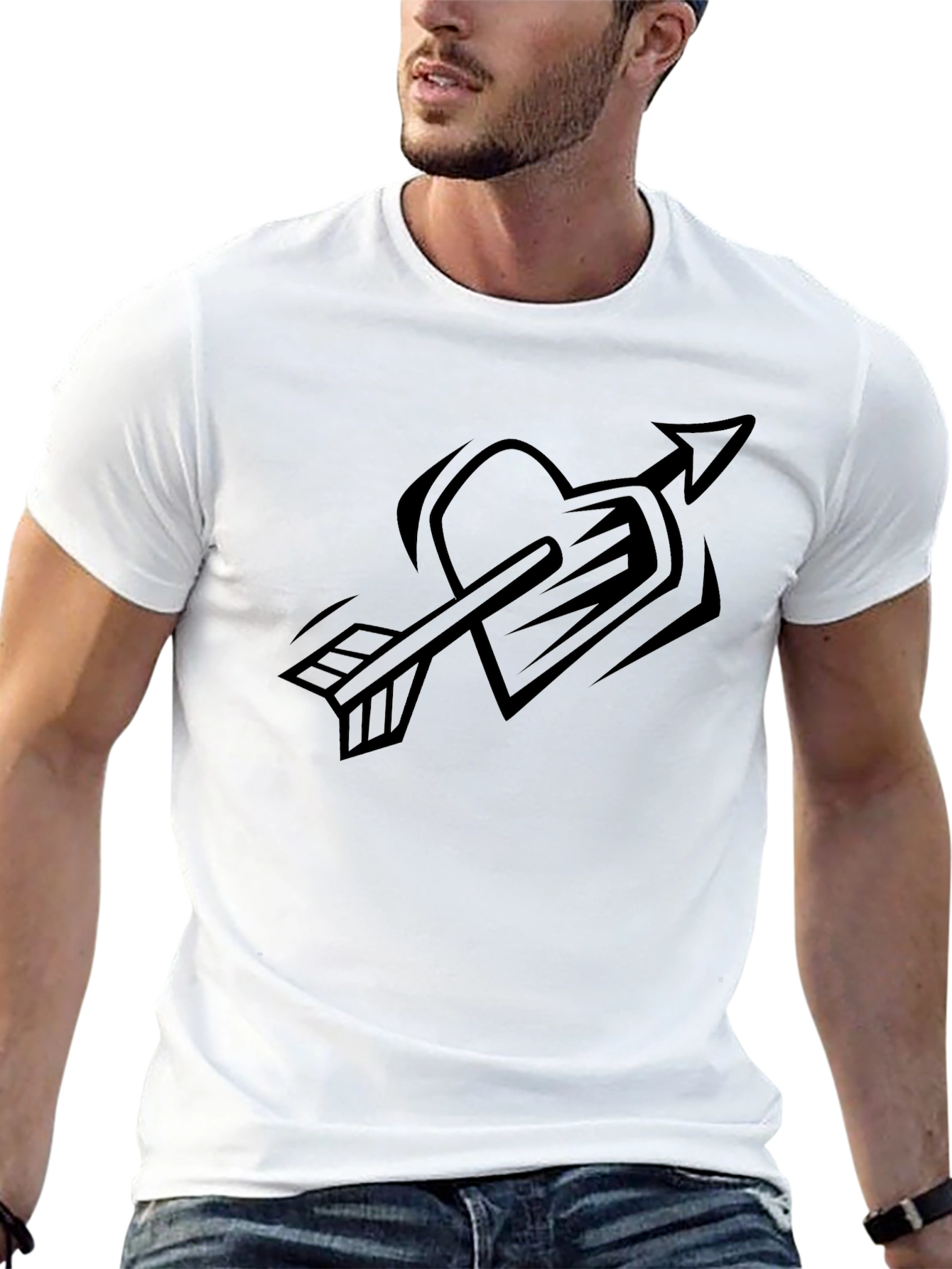 Heart Arrow Graphic Tee - Classic Black T-Shirt
