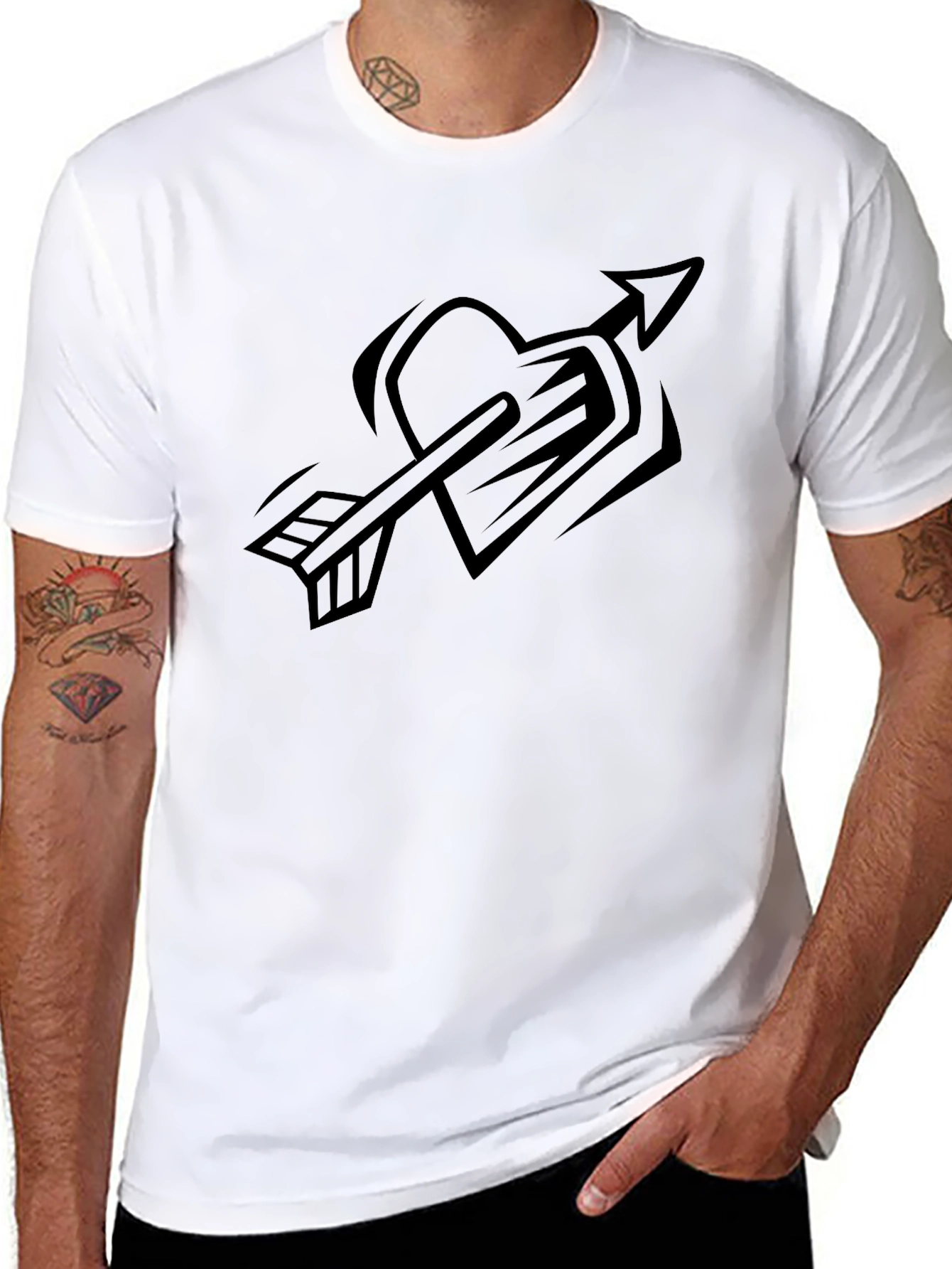 Heart Arrow Graphic Tee - Classic Black T-Shirt