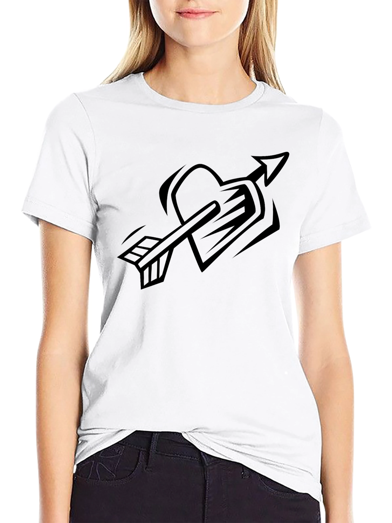 Heart Arrow Graphic Tee - Classic Black T-Shirt