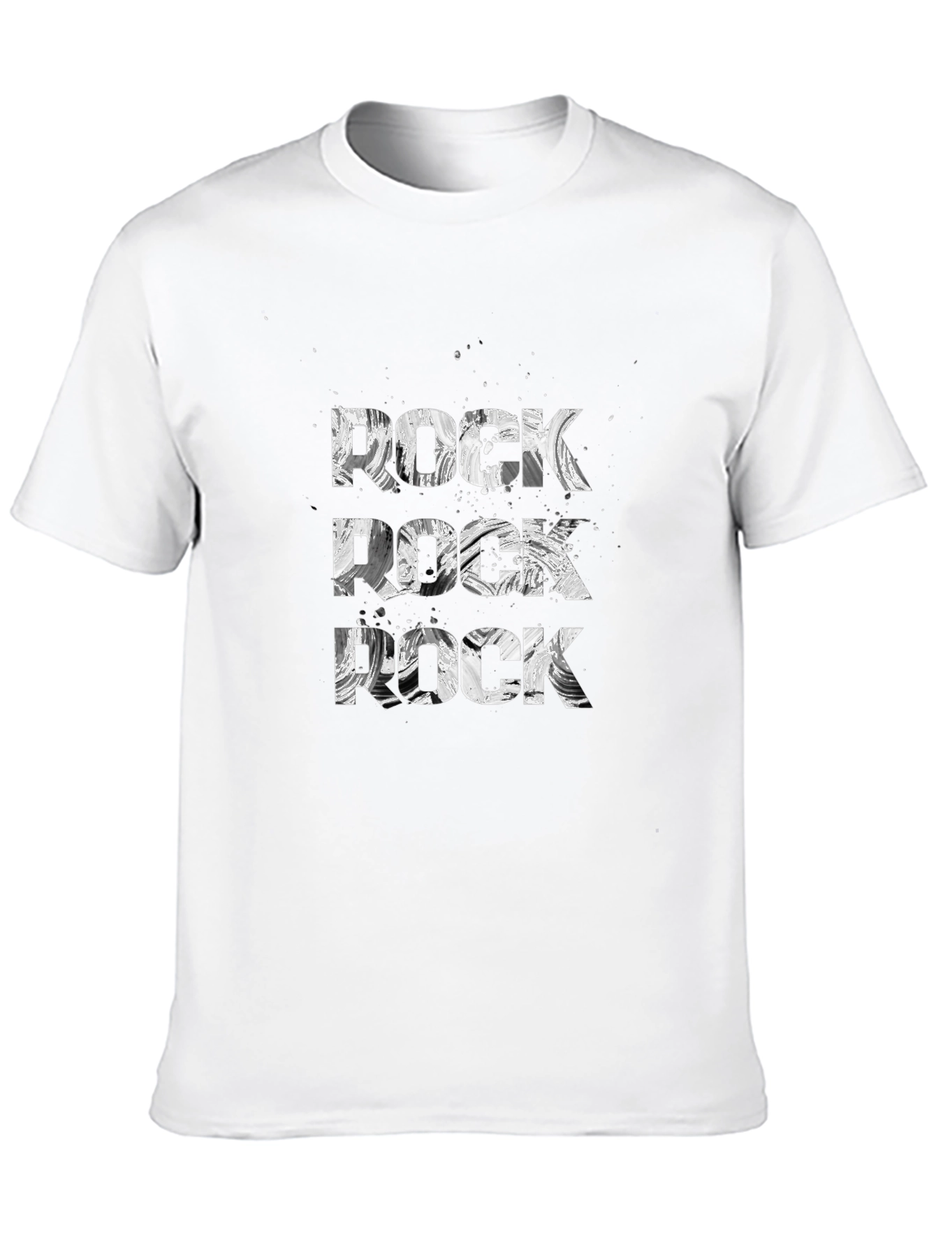 Rock T-Shirt Black Cotton Tee Graphic Print