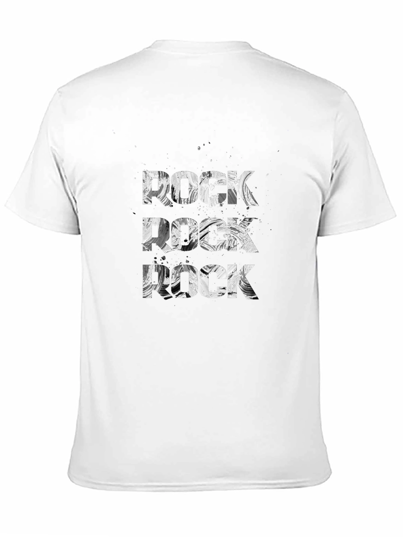 Rock T-Shirt Black Cotton Tee Graphic Print