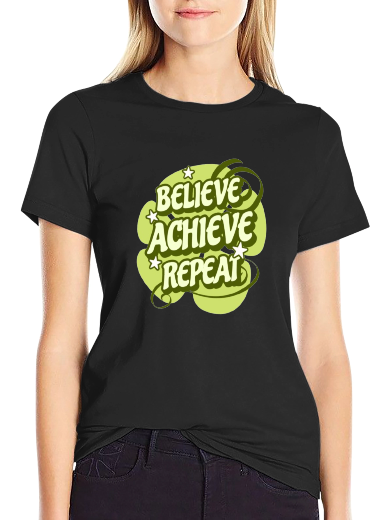 Believe Achieve Repeat Graphic T-Shirt