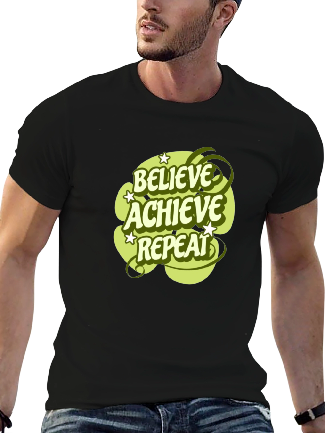 Believe Achieve Repeat Graphic T-Shirt