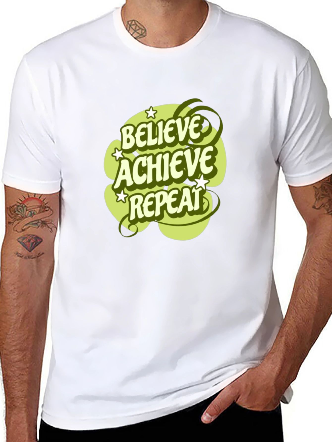 Believe Achieve Repeat Graphic T-Shirt