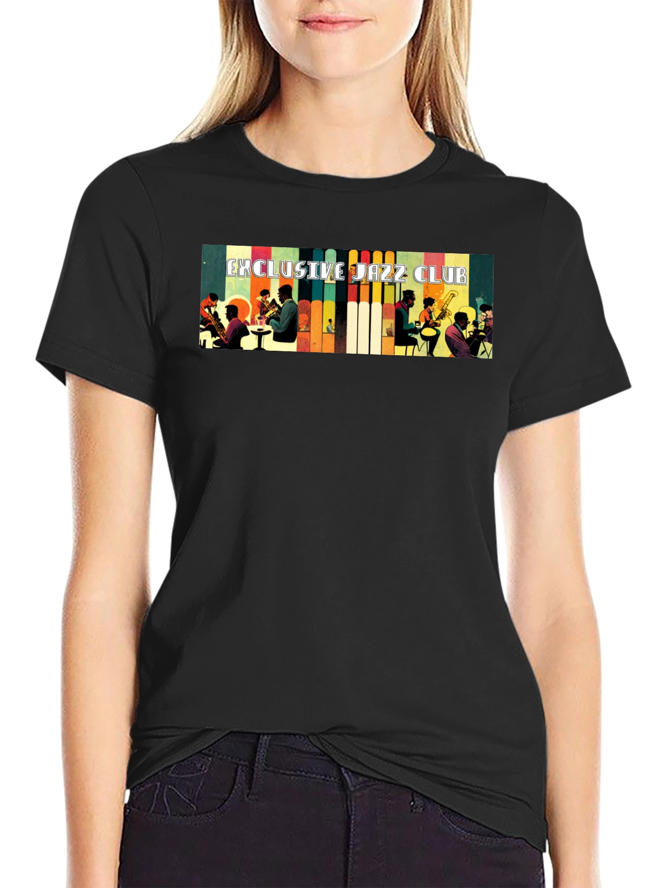 Exclusive Jazz Club Graphic Black T-Shirt