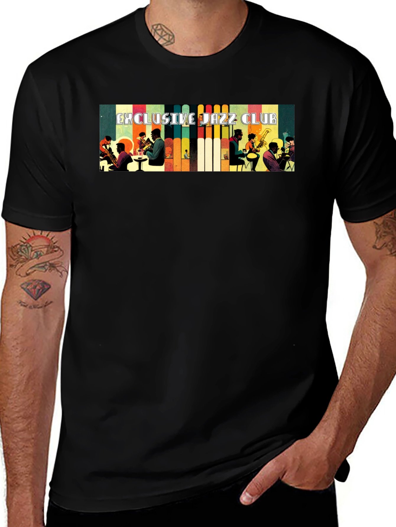 Exclusive Jazz Club Graphic Black T-Shirt