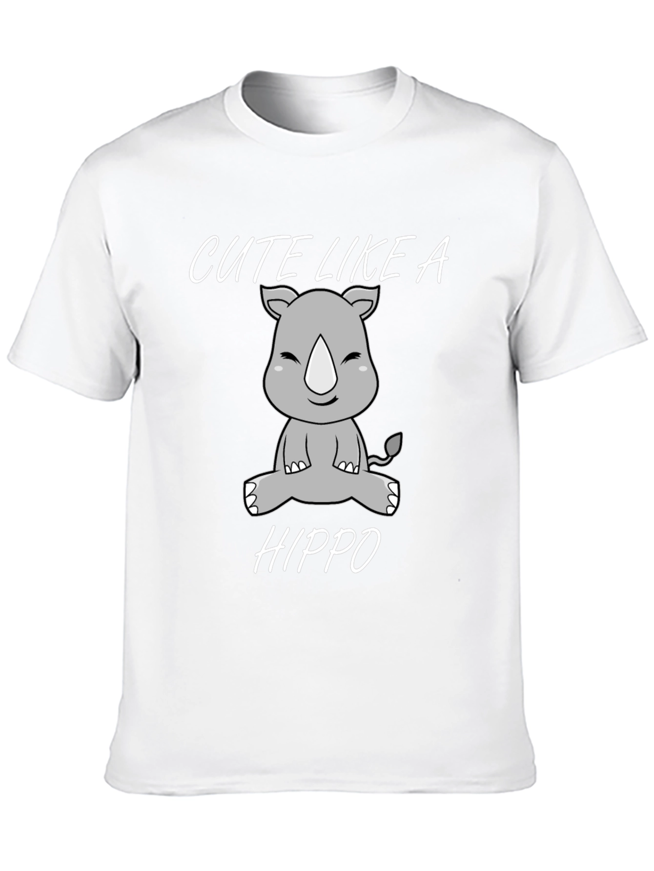 Cute Like a Hippo Black Graphic T-Shirt