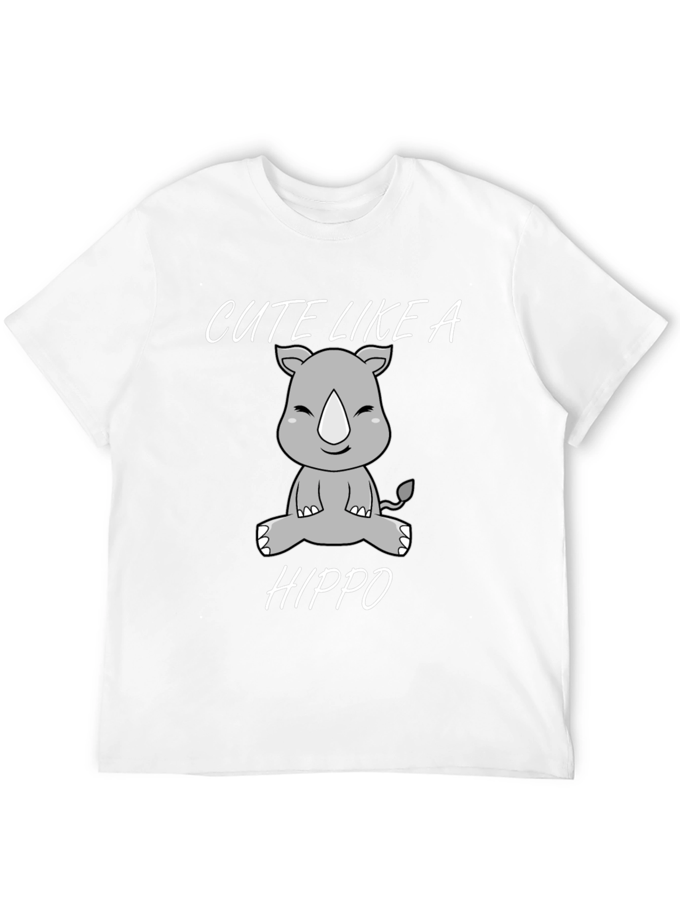 Cute Like a Hippo Black Graphic T-Shirt