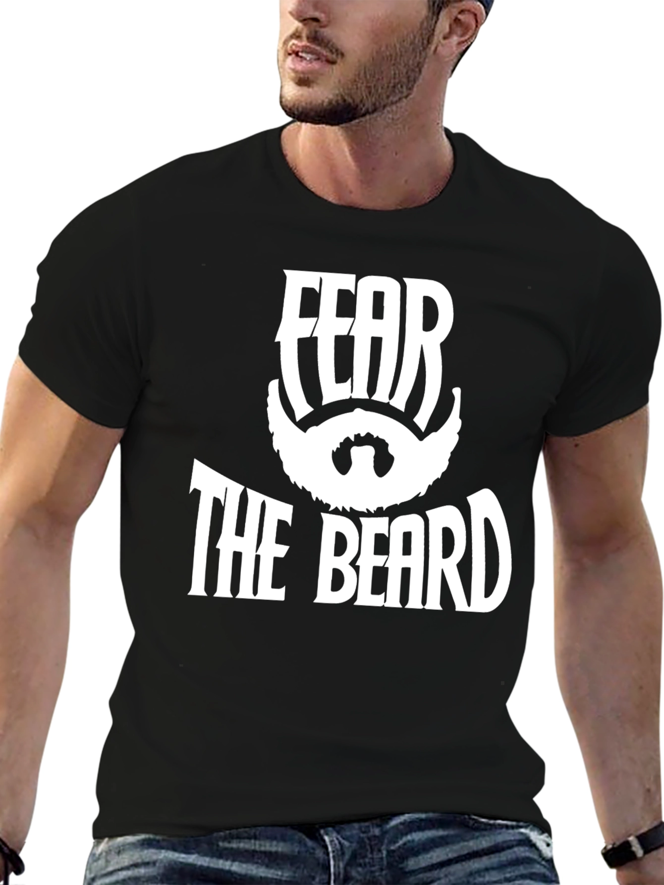 Fear The Beard Black Graphic T-Shirt