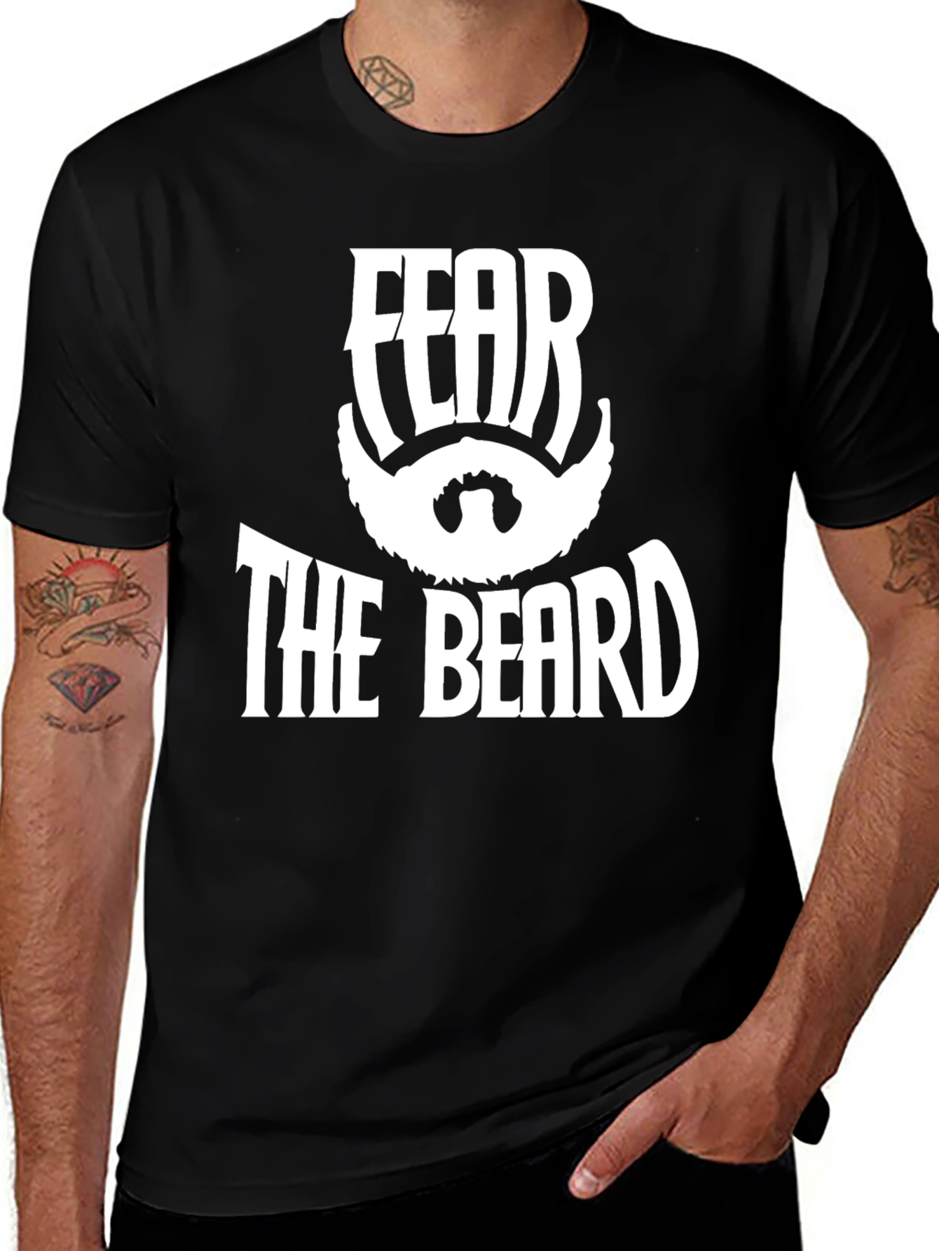 Fear The Beard Black Graphic T-Shirt