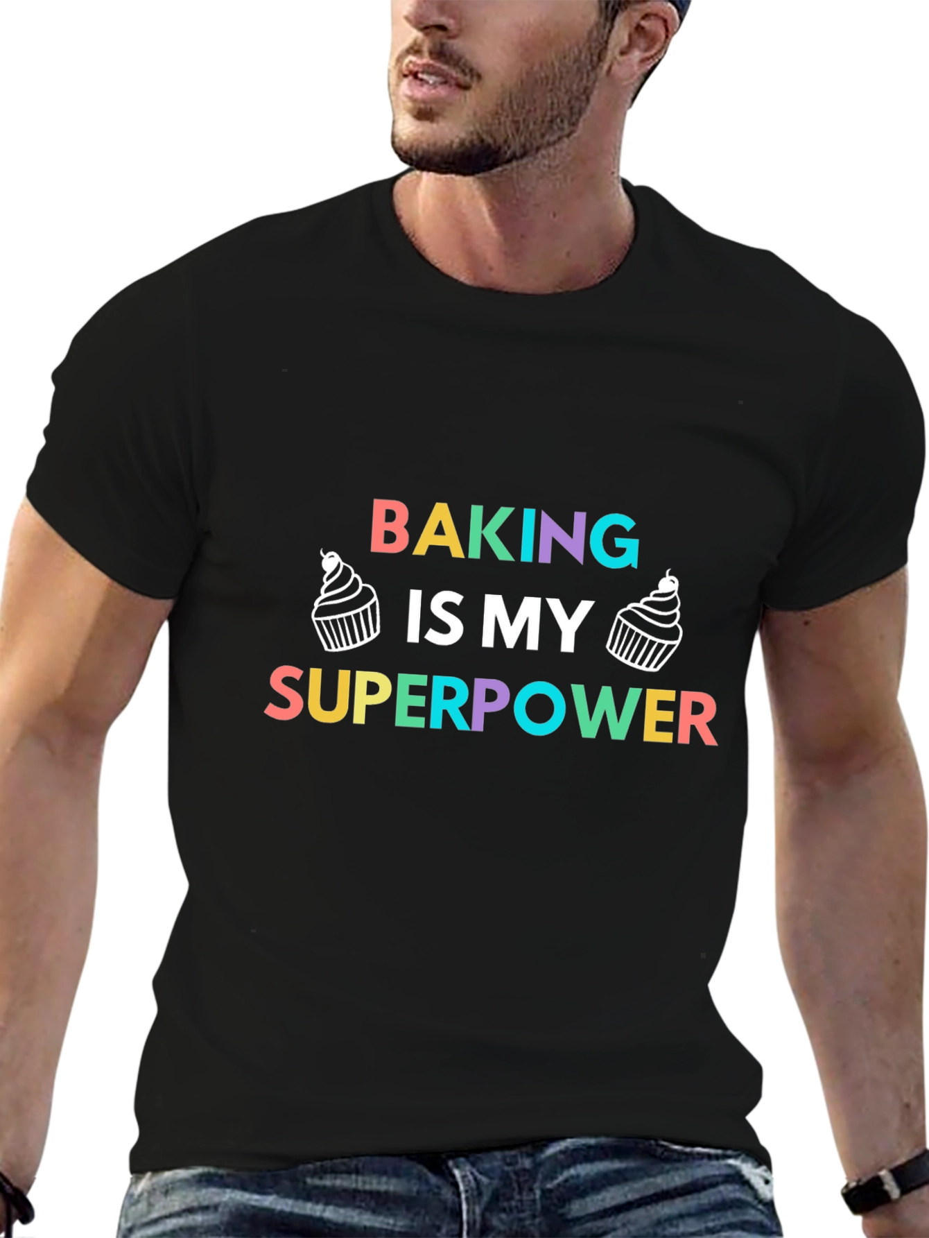 Baking is My Superpower T-Shirt - Black Tee