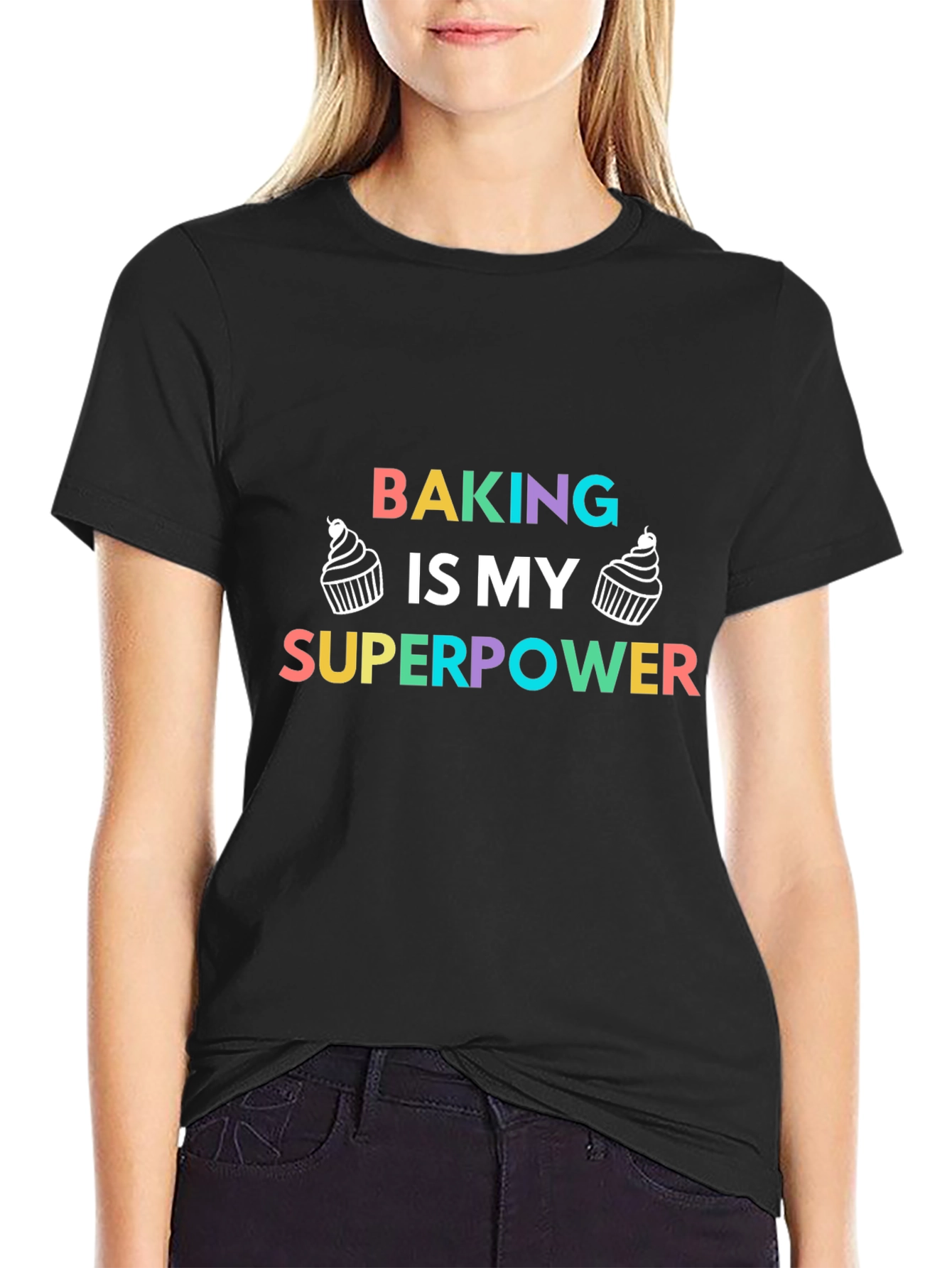 Baking is My Superpower T-Shirt - Black Tee