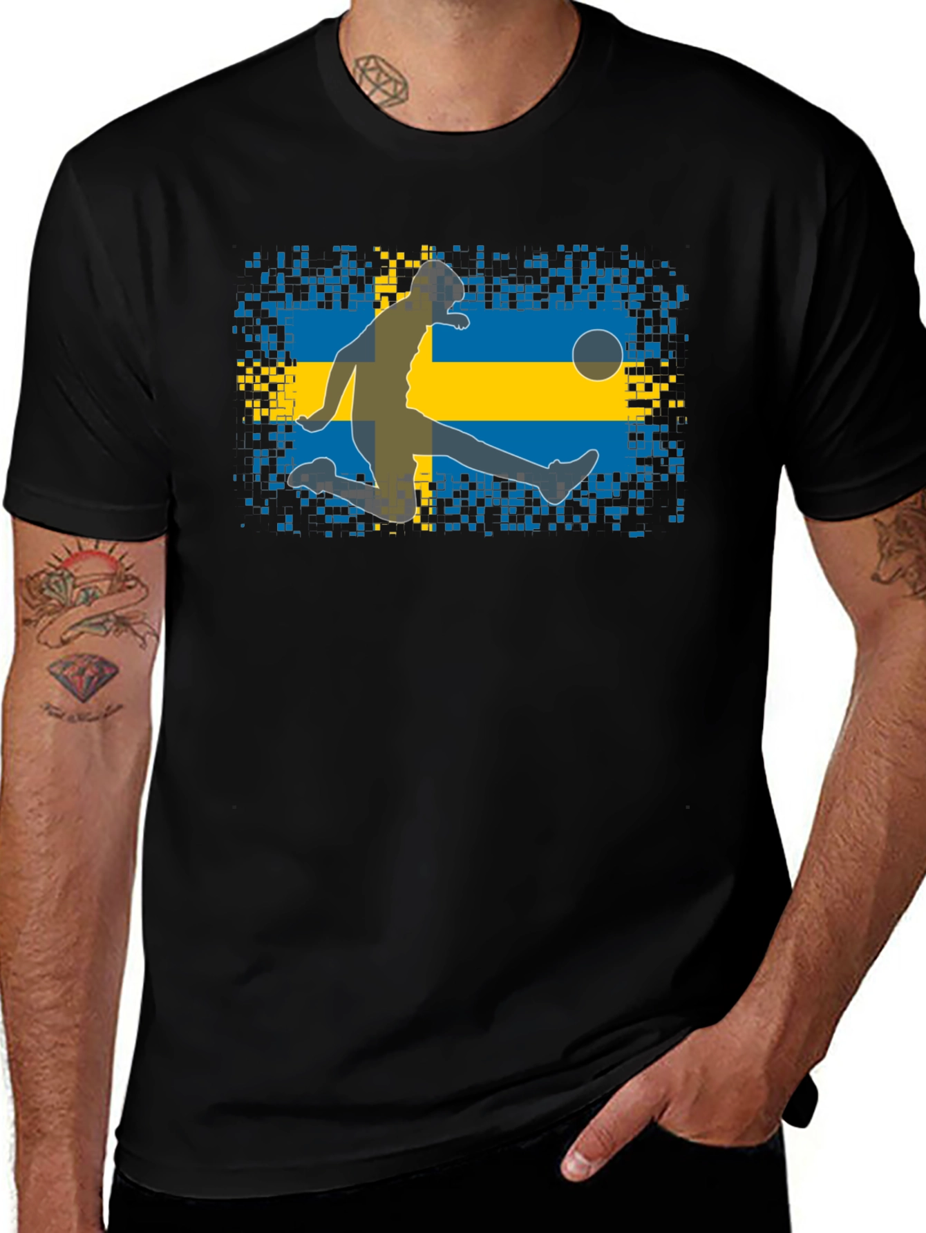 Sweden Soccer Fan T-Shirt - Black