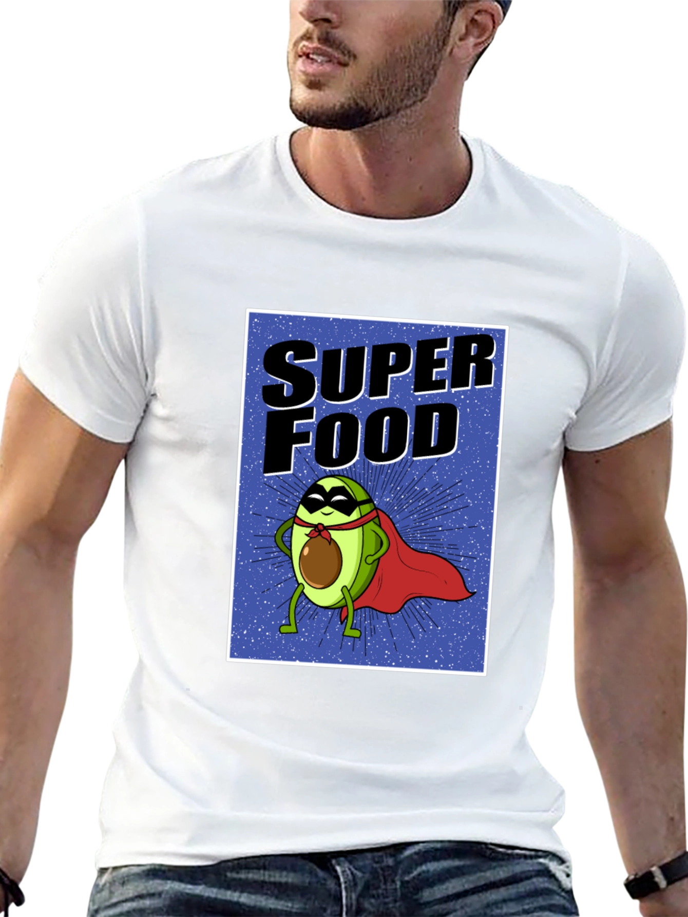 Super Food Avocado T-Shirt - Novelty Superhero Tee