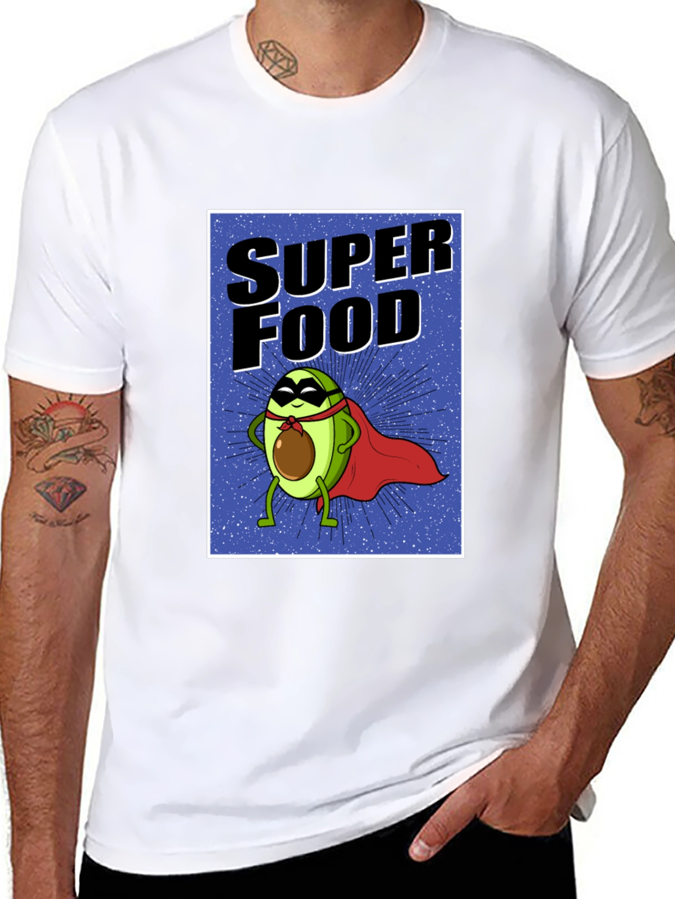 Super Food Avocado T-Shirt - Novelty Superhero Tee