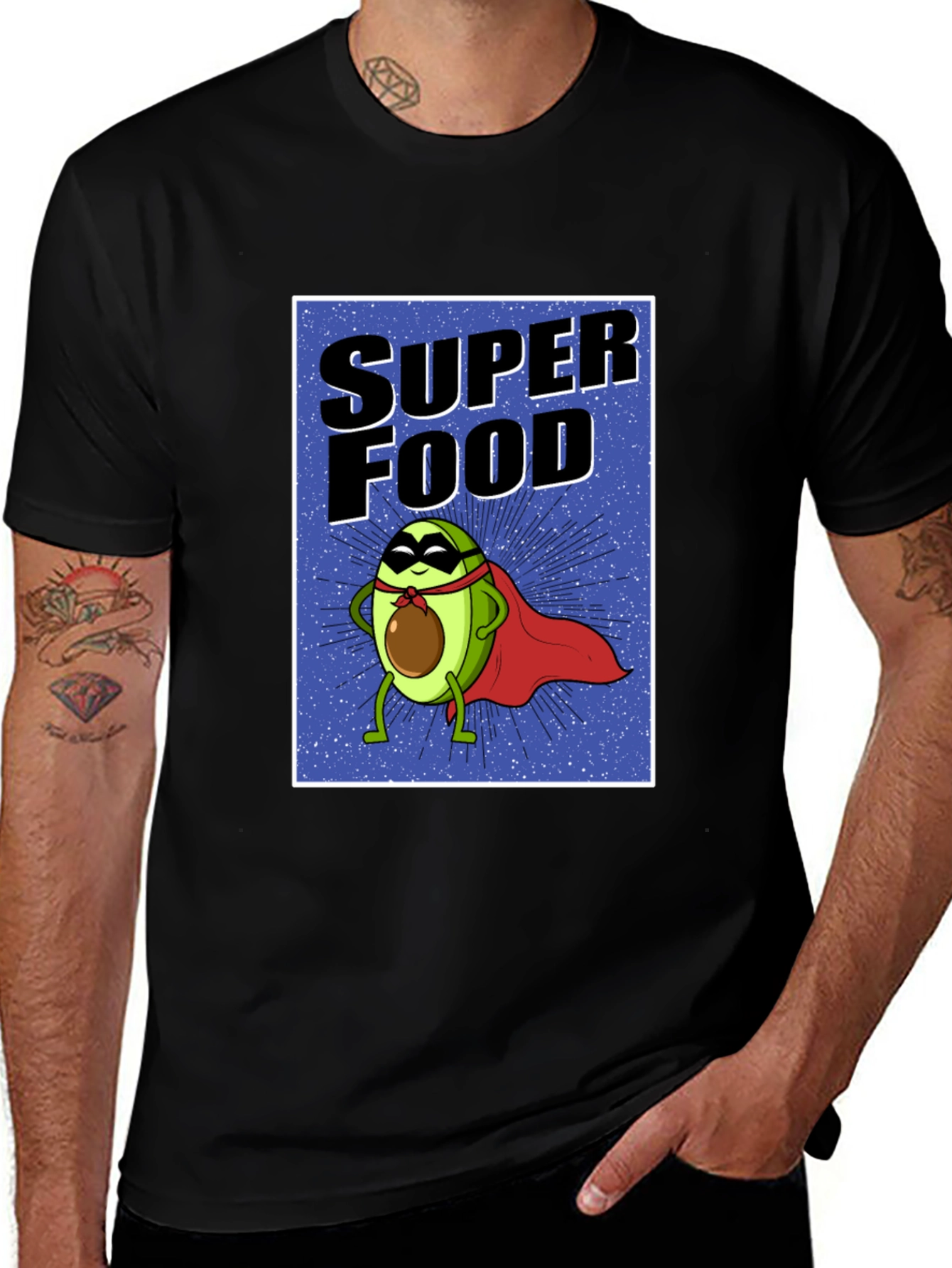 Super Food Avocado T-Shirt - Novelty Superhero Tee