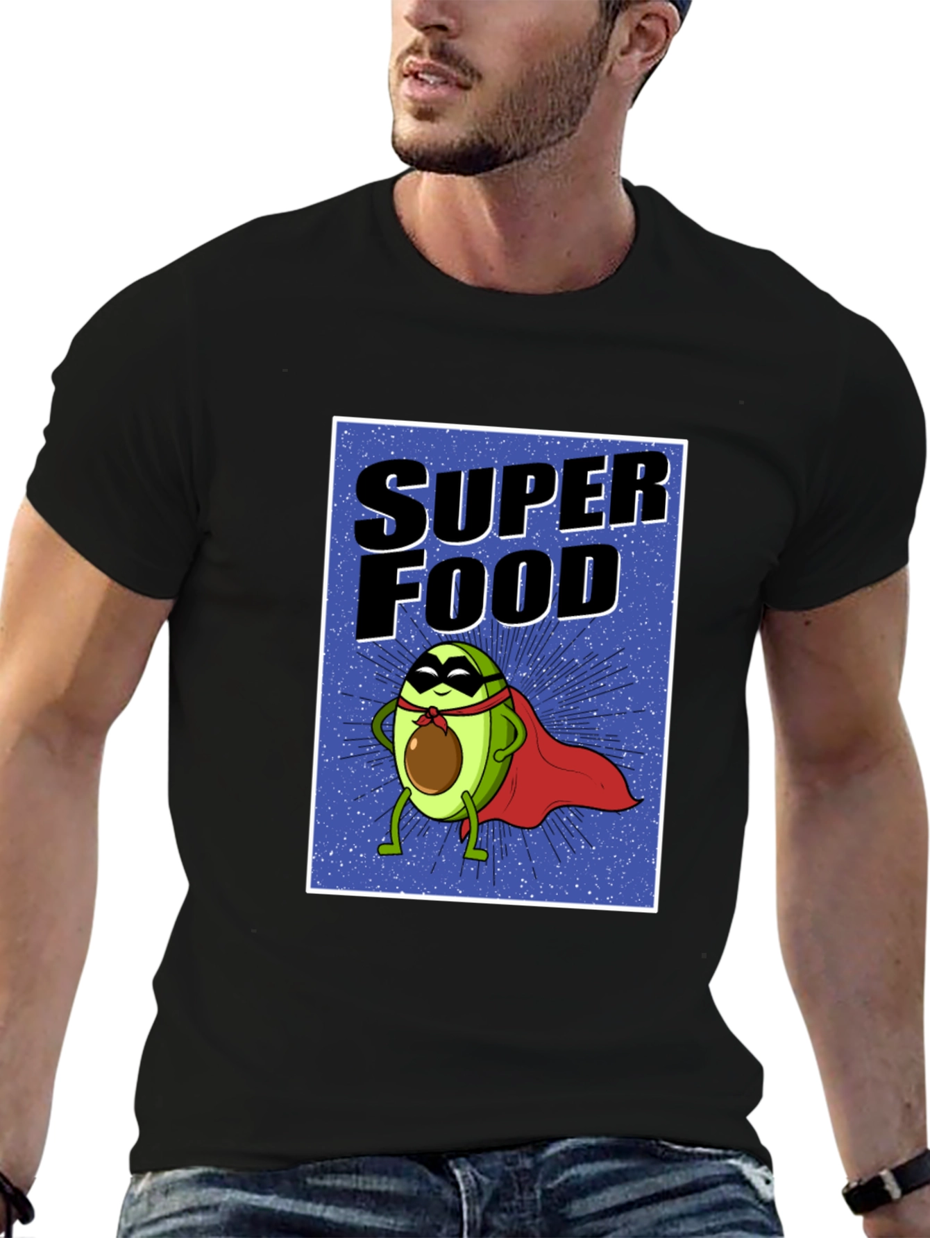 Super Food Avocado T-Shirt - Novelty Superhero Tee