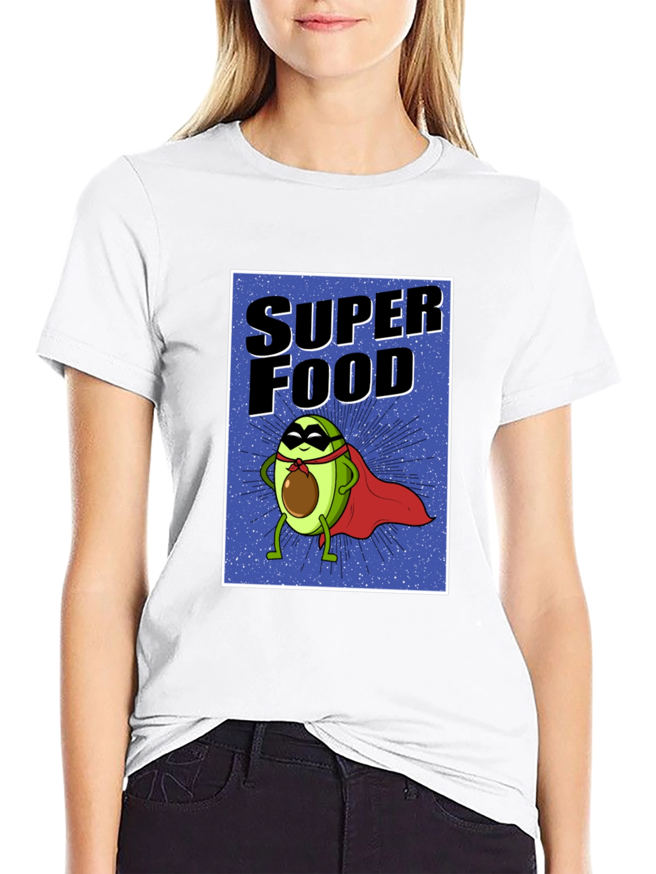 Super Food Avocado T-Shirt - Novelty Superhero Tee