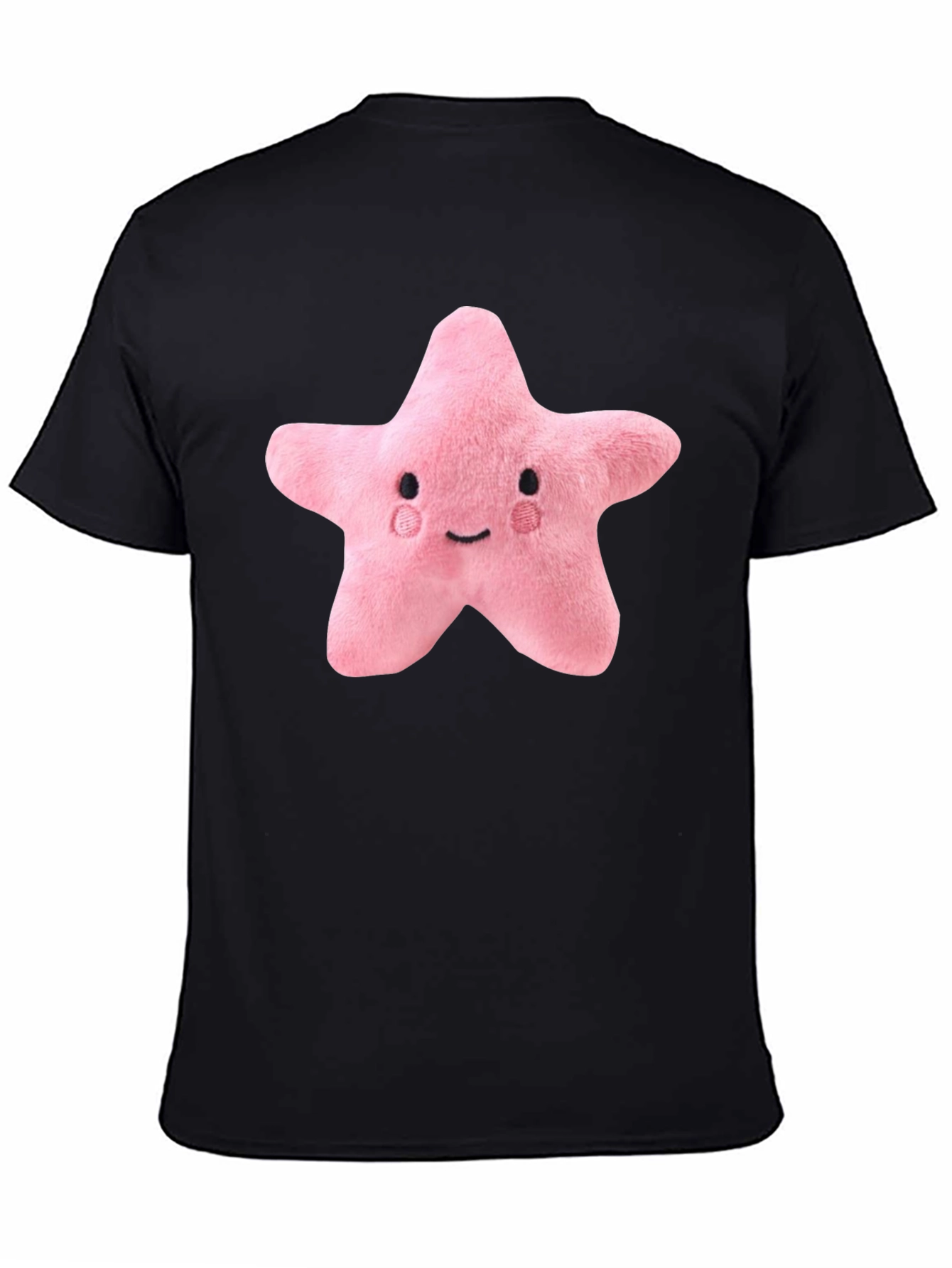 Cute Plush Star T-Shirt - Black