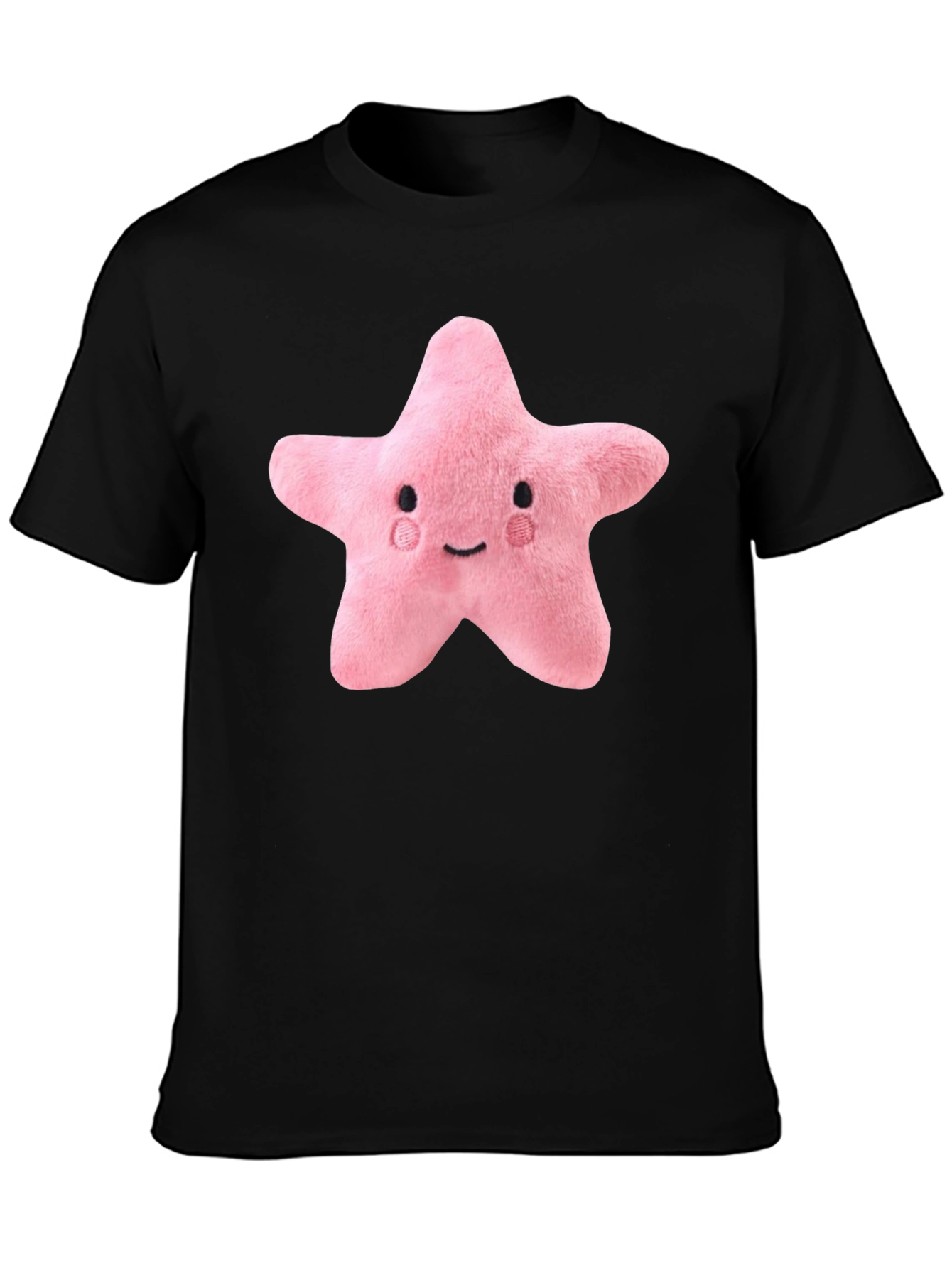 Cute Plush Star T-Shirt - Black