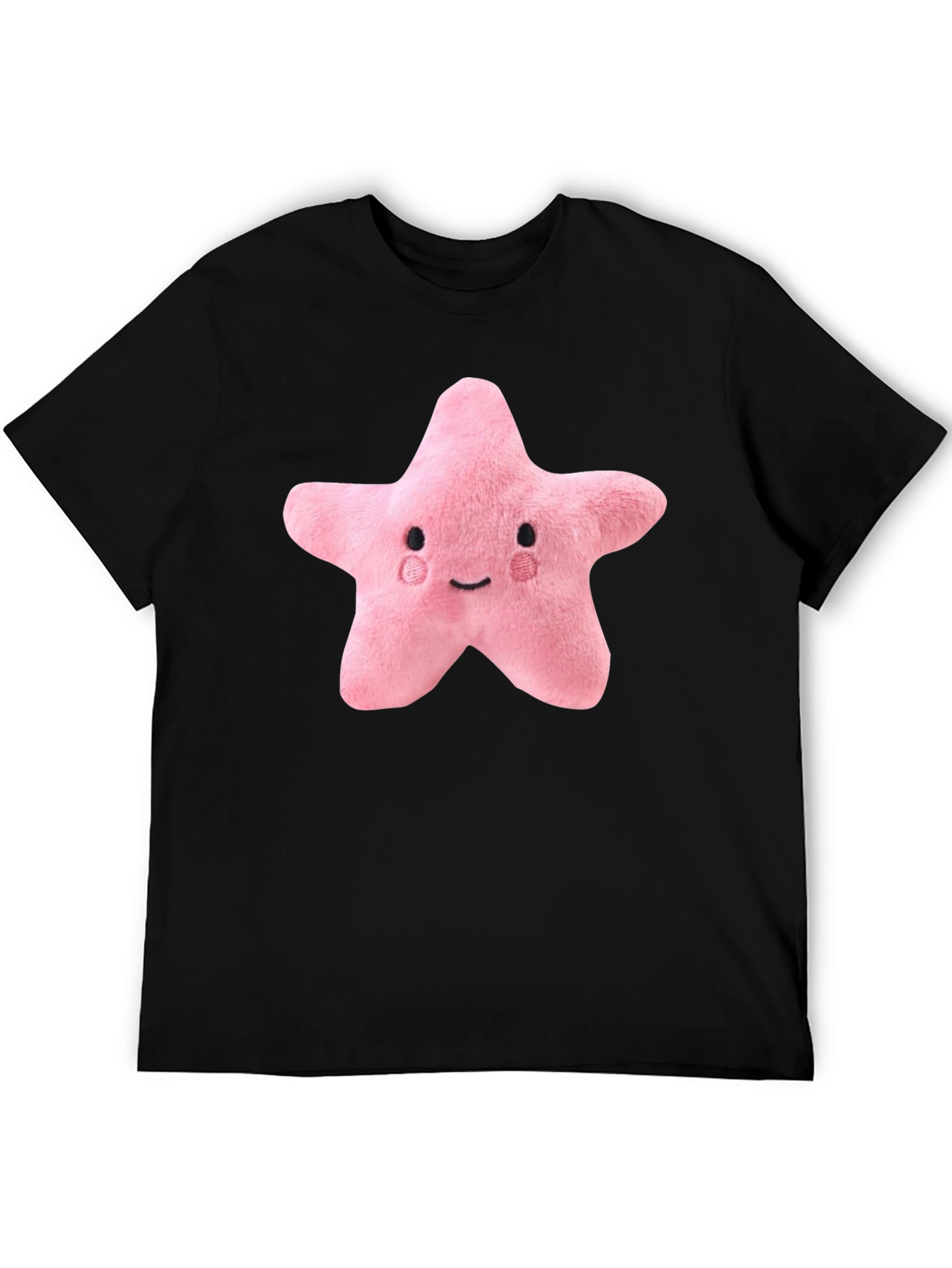 Cute Plush Star T-Shirt - Black
