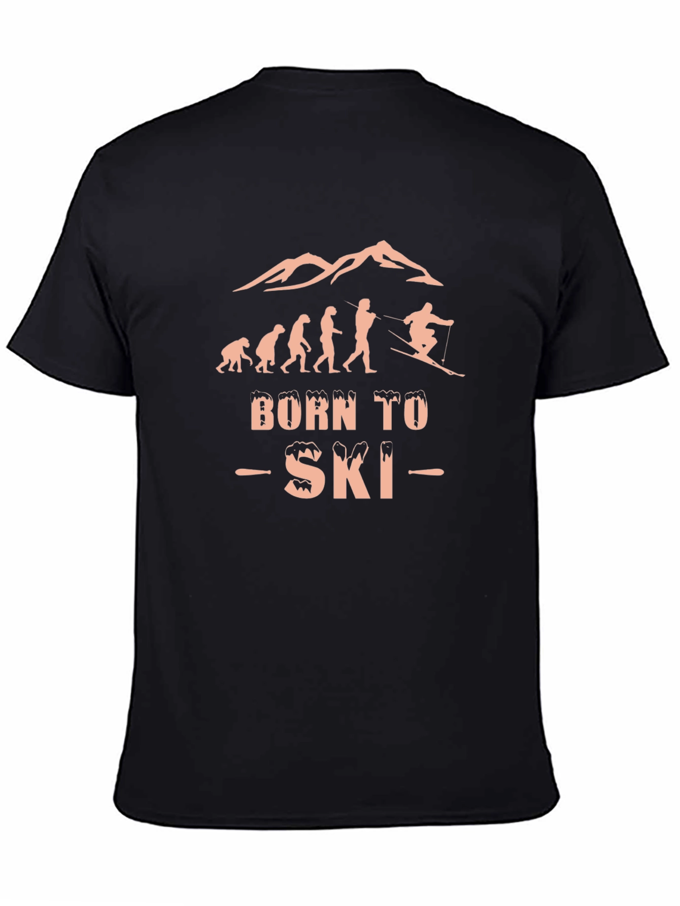 Born to Ski Evolution Black Graphic T-Shirt