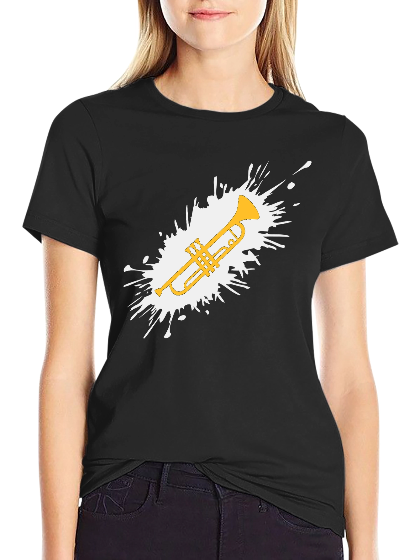 Trumpet Splash Graphic T-Shirt - Music Lovers Tee