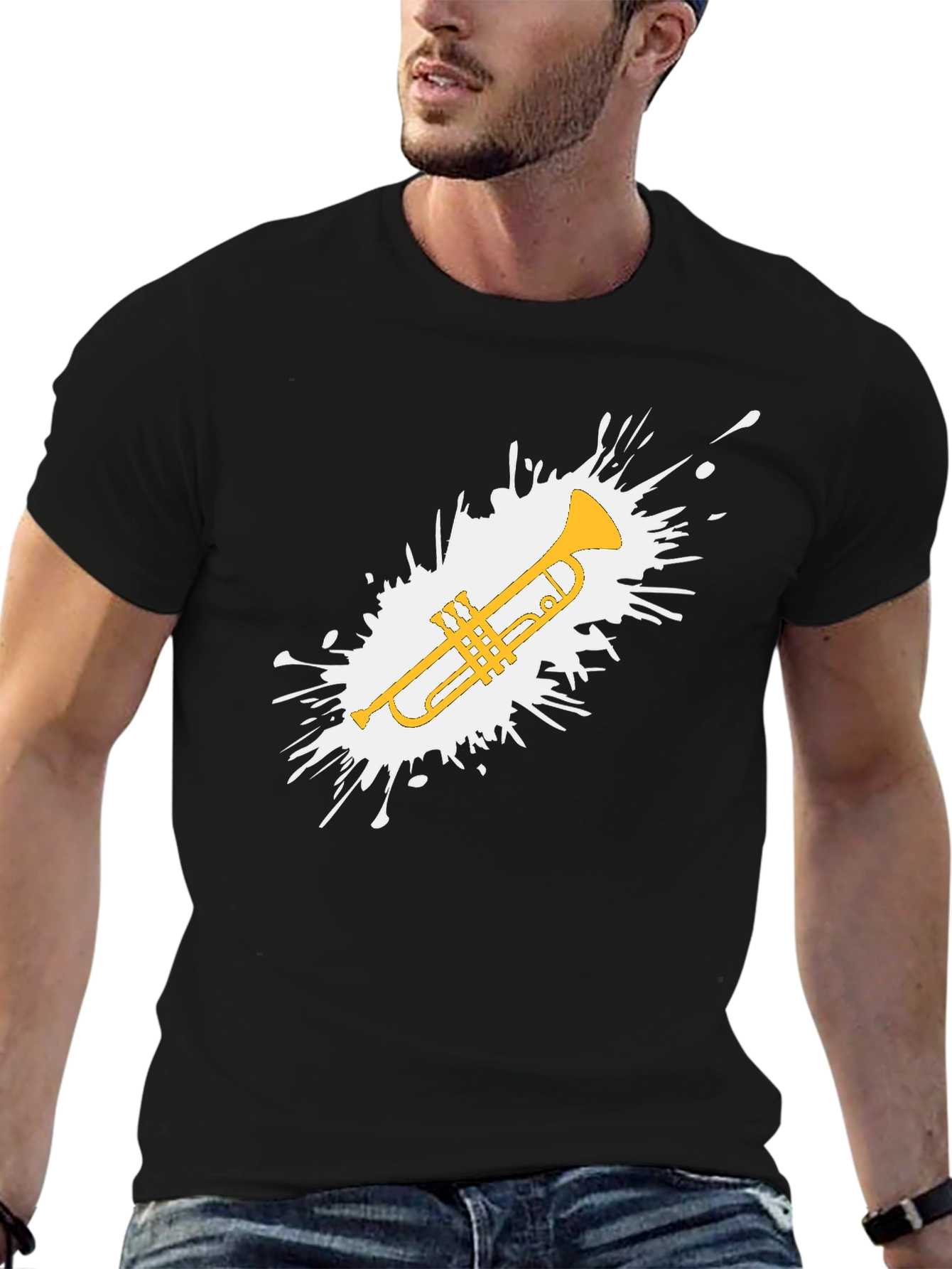 Trumpet Splash Graphic T-Shirt - Music Lovers Tee