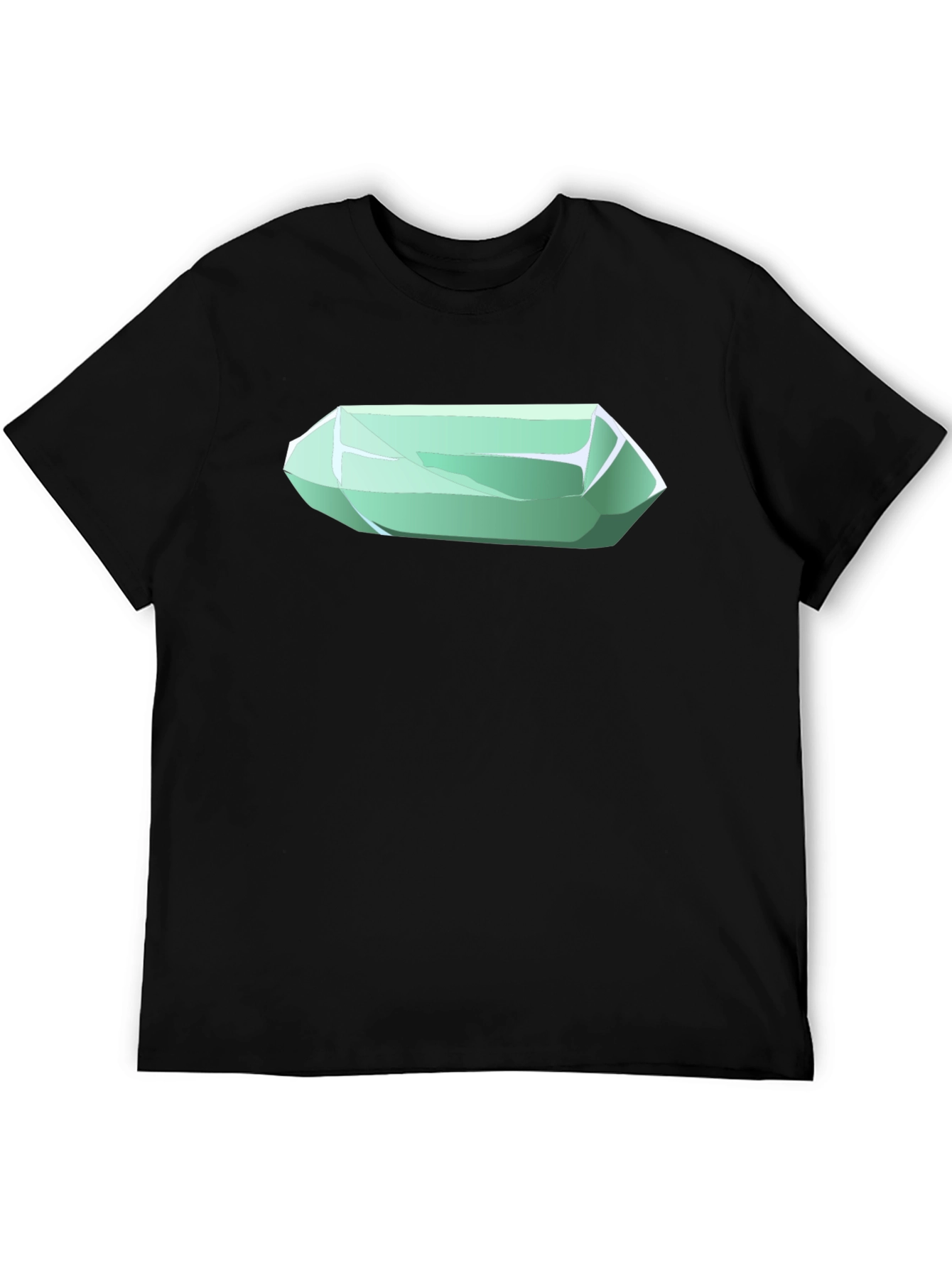 Geometric Crystal Graphic Tee - Stylish Mens Black T-Shirt