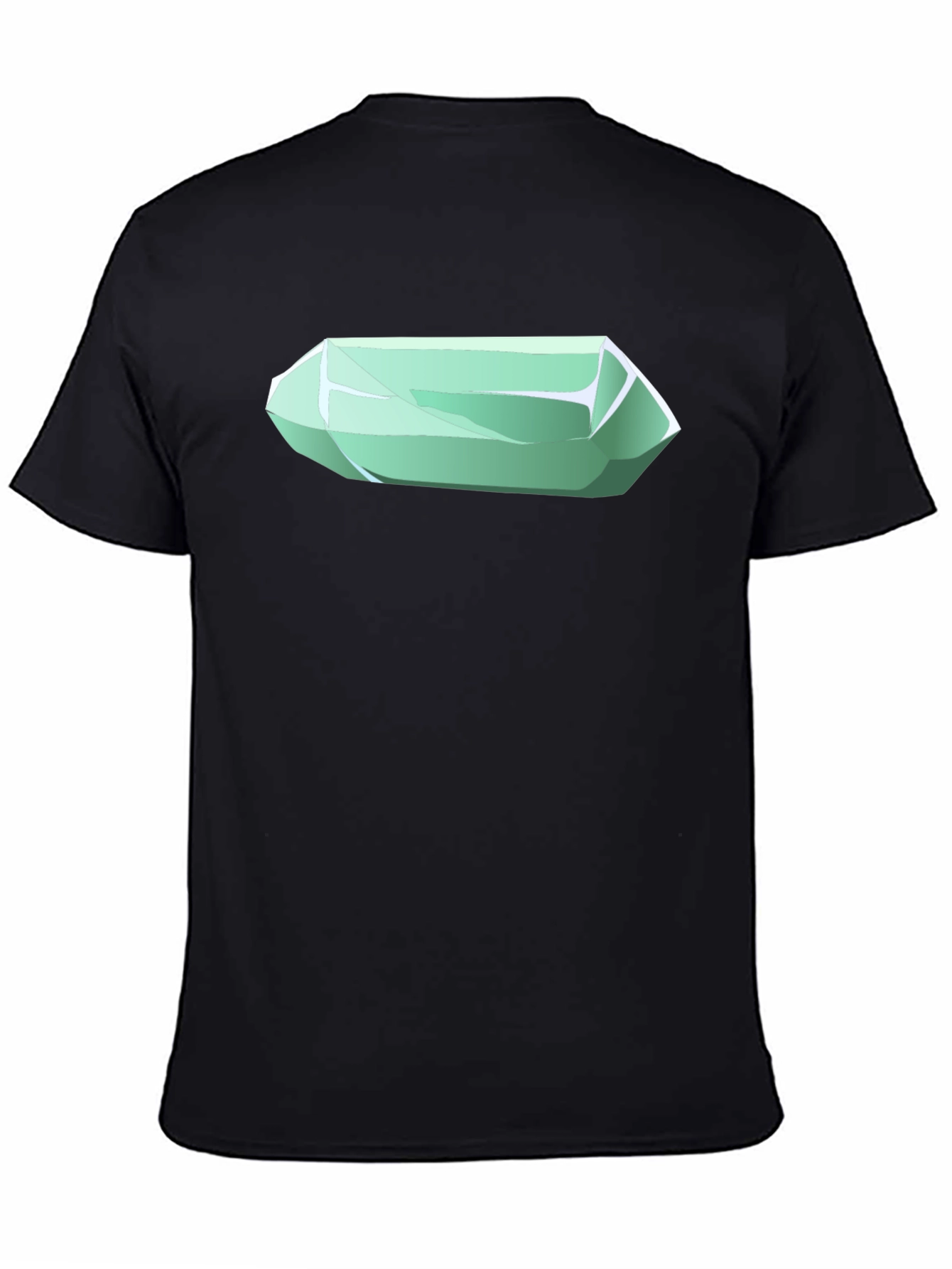 Geometric Crystal Graphic Tee - Stylish Mens Black T-Shirt