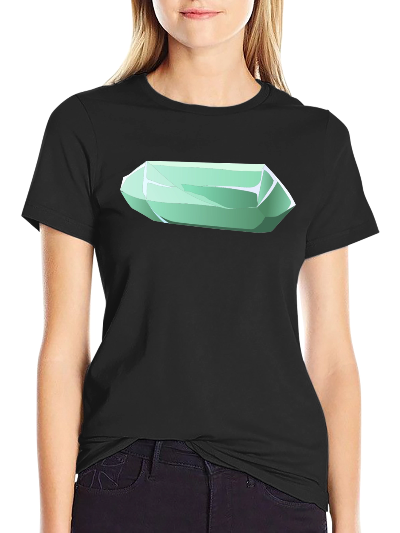Geometric Crystal Graphic Tee - Stylish Mens Black T-Shirt