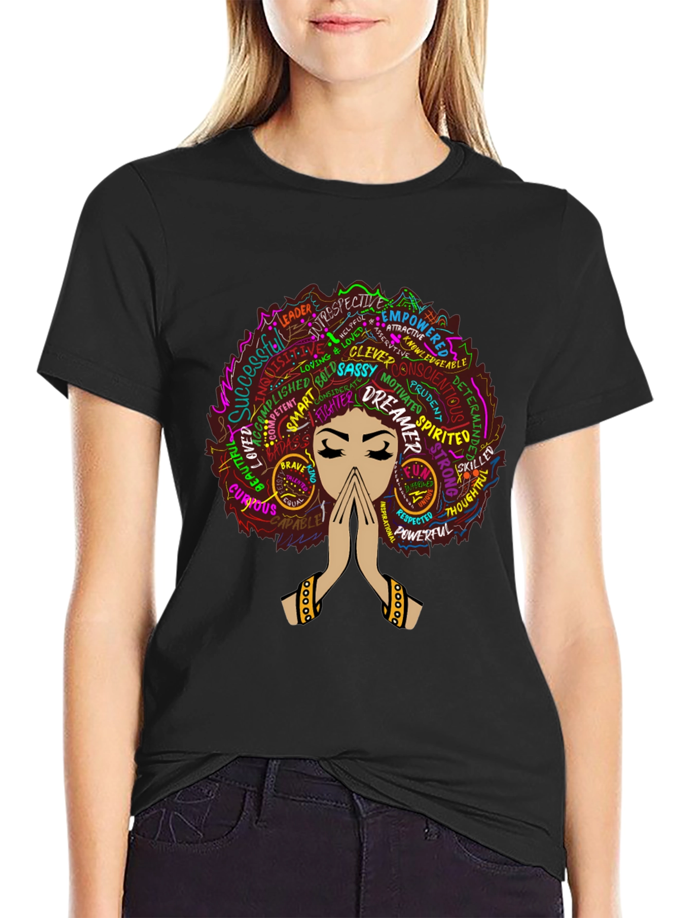 Empowered Woman Graphic T-Shirt - Black