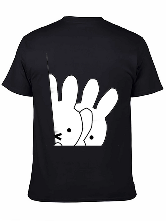 Cute Cartoon Bunny Graphic T-Shirt