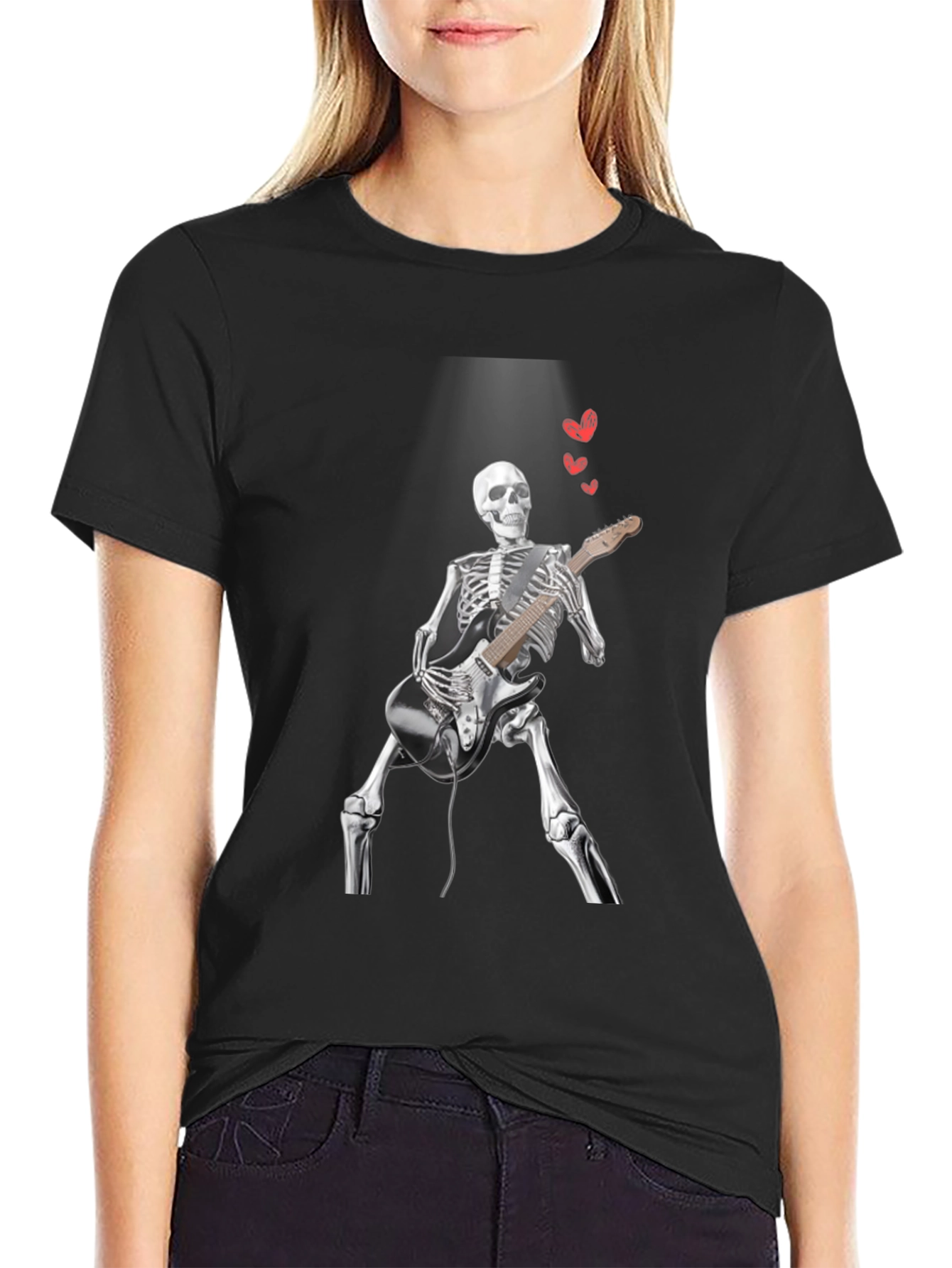 Skeleton Guitarist Graphic Tee - Rock On!