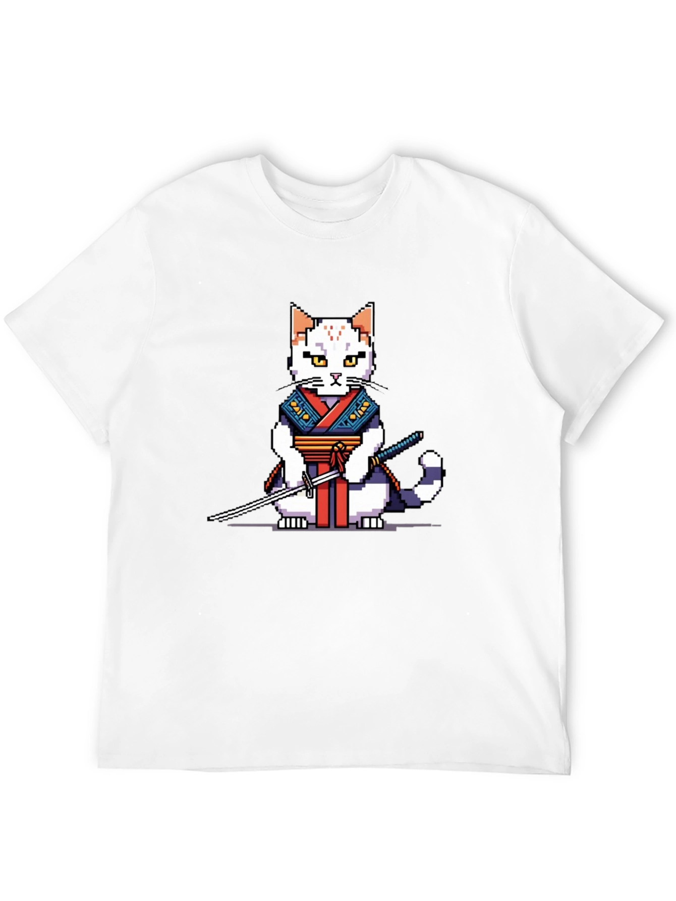 Pixel Samurai Cat Graphic Tee