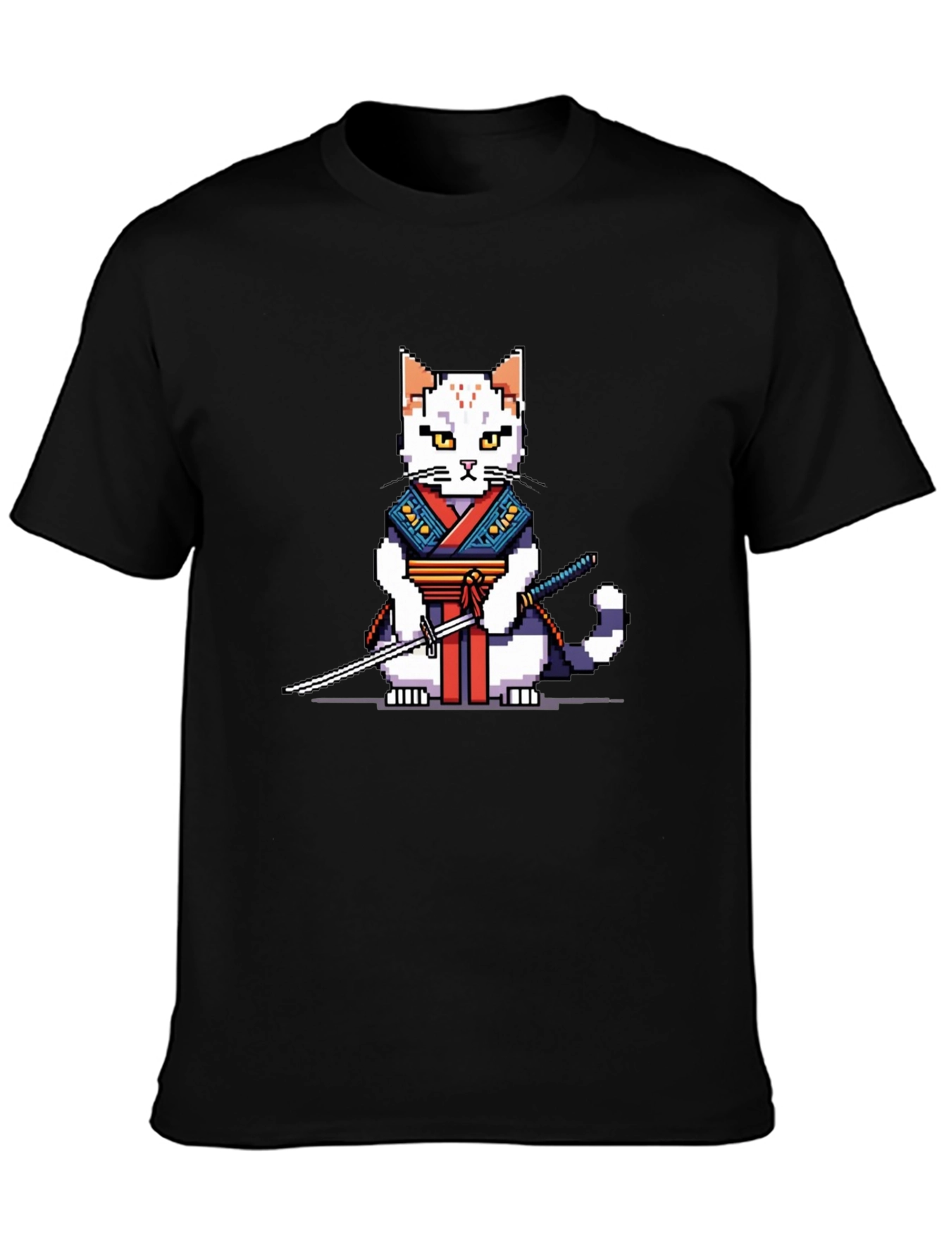 Pixel Samurai Cat Graphic Tee