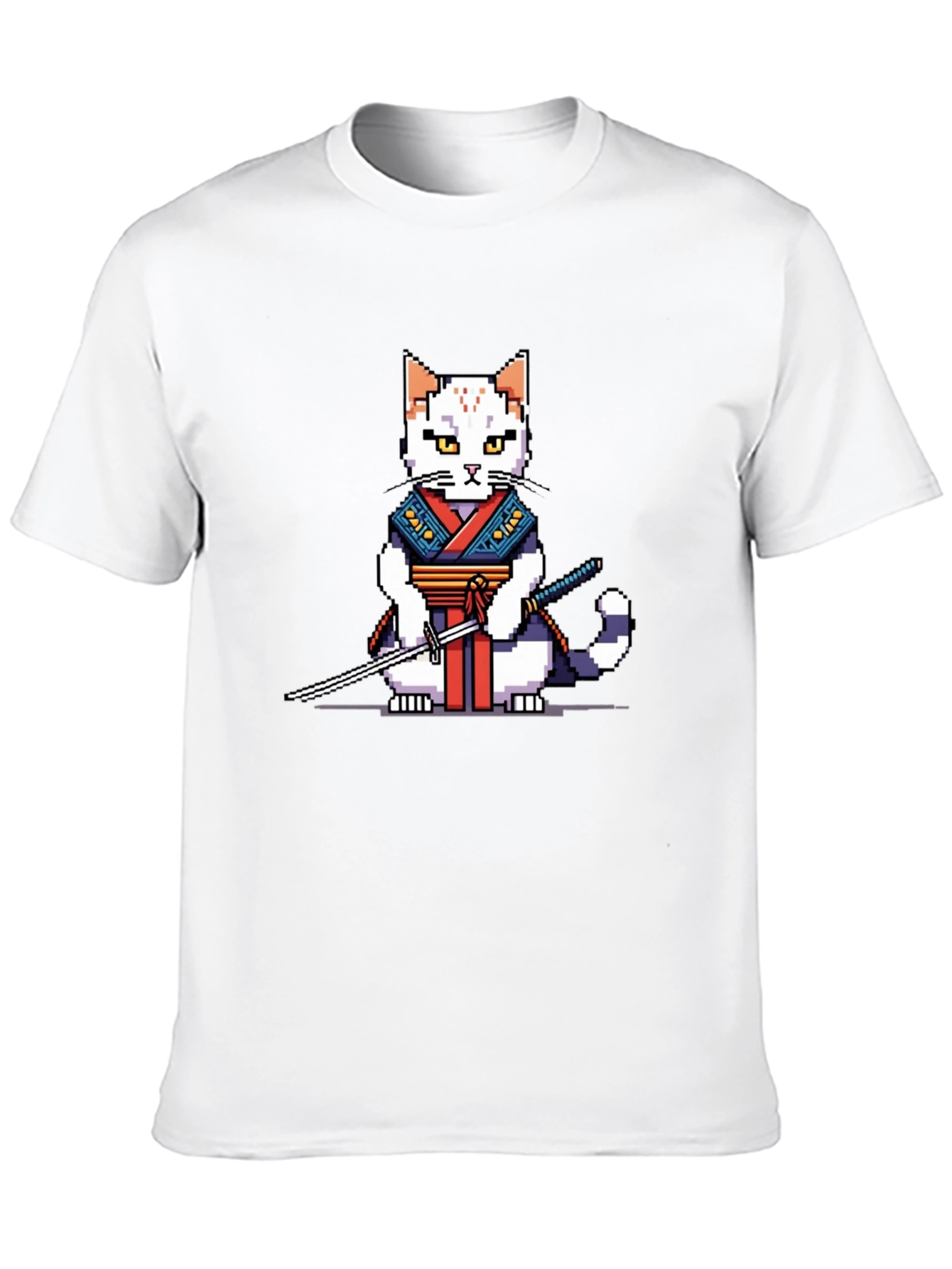 Pixel Samurai Cat Graphic Tee