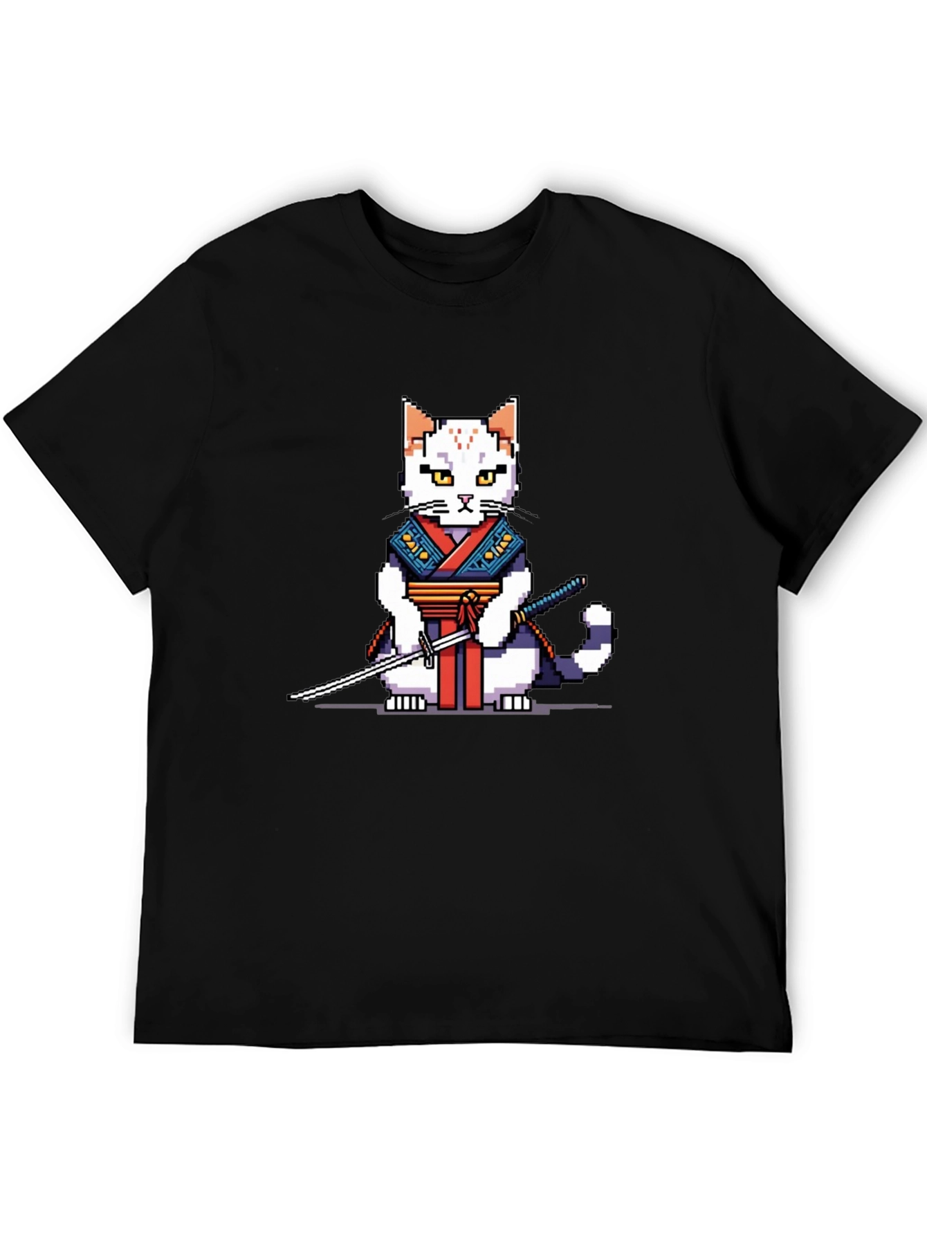 Pixel Samurai Cat Graphic Tee