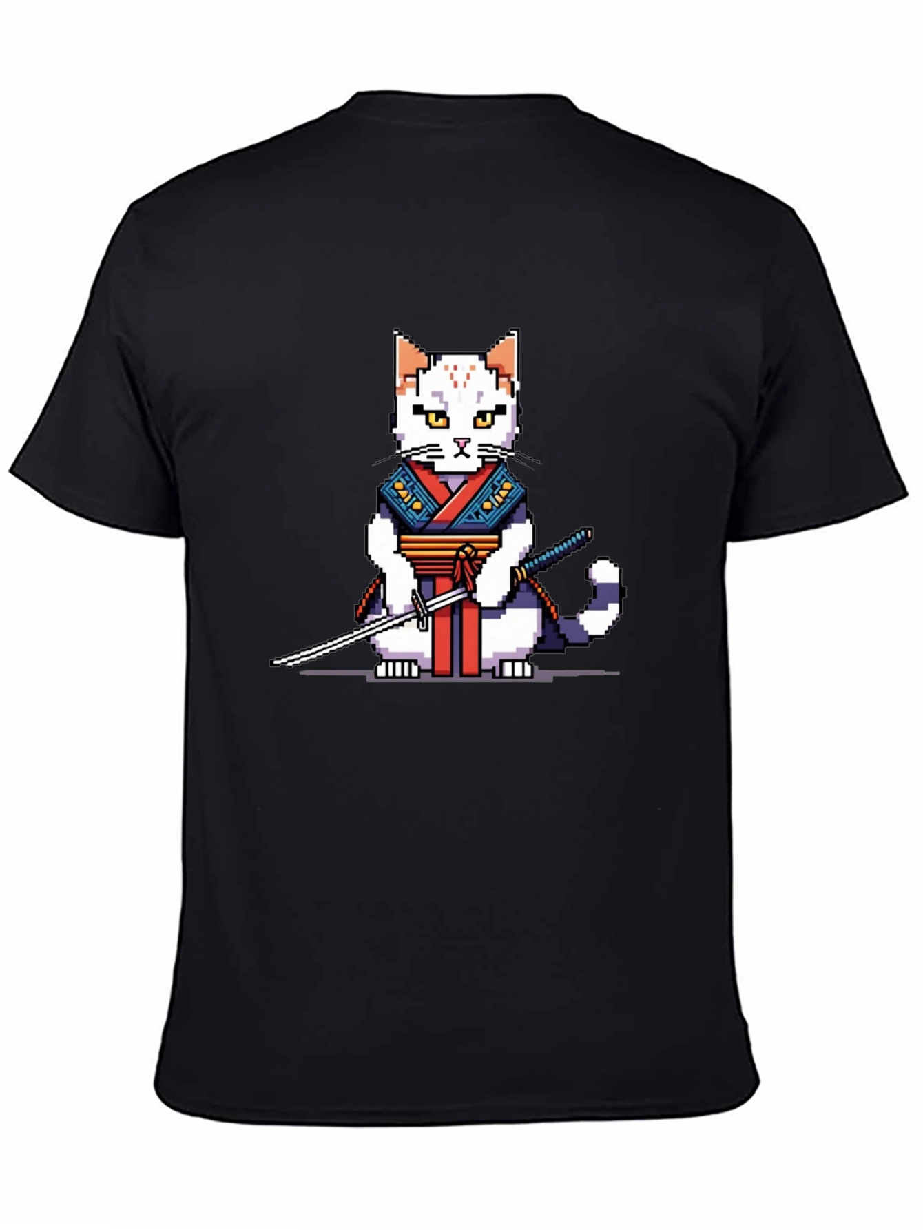 Pixel Samurai Cat Graphic Tee