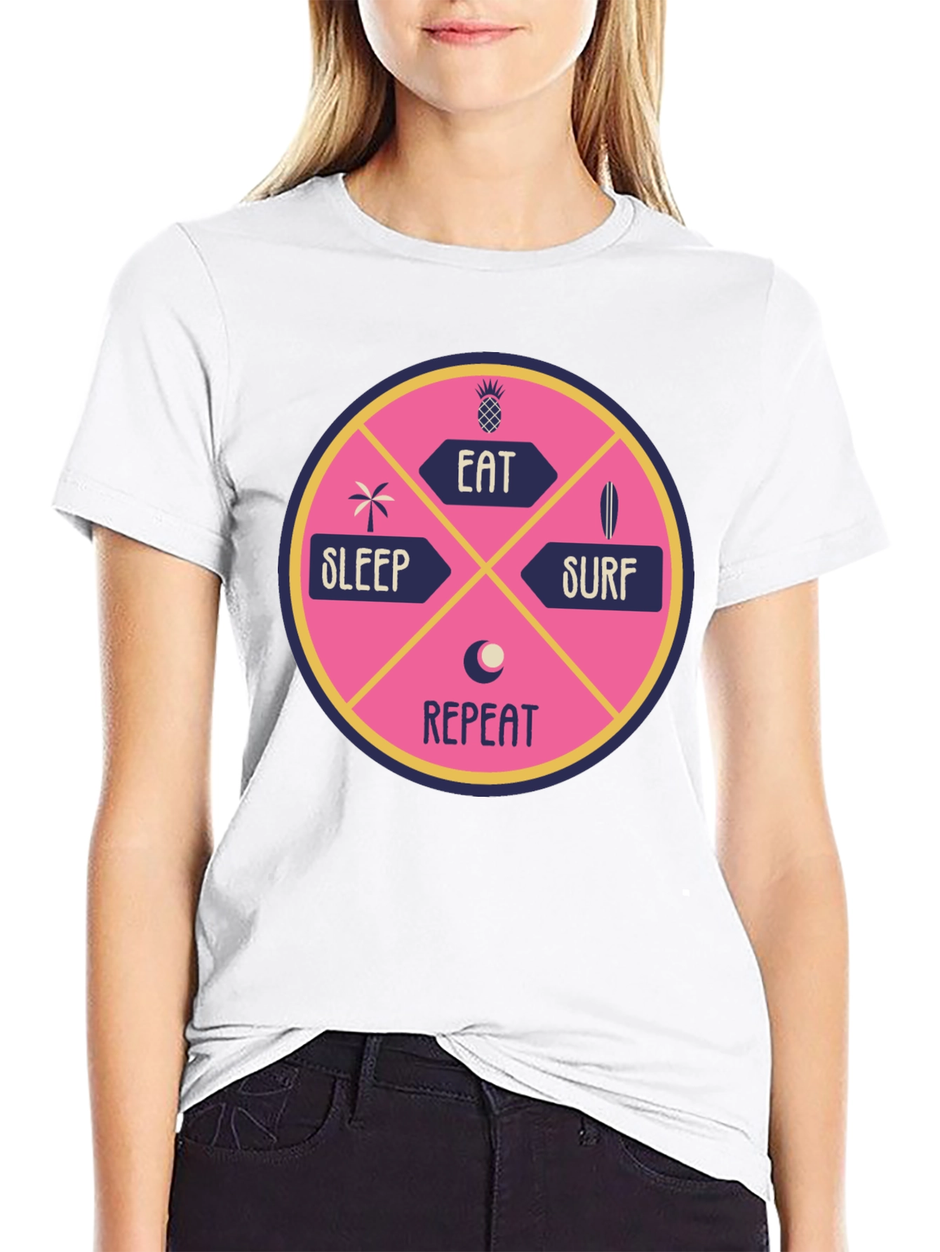 Eat Sleep Surf Repeat Graphic T-Shirt