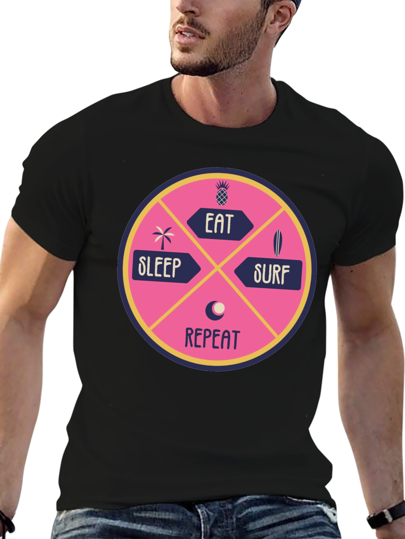 Eat Sleep Surf Repeat Graphic T-Shirt
