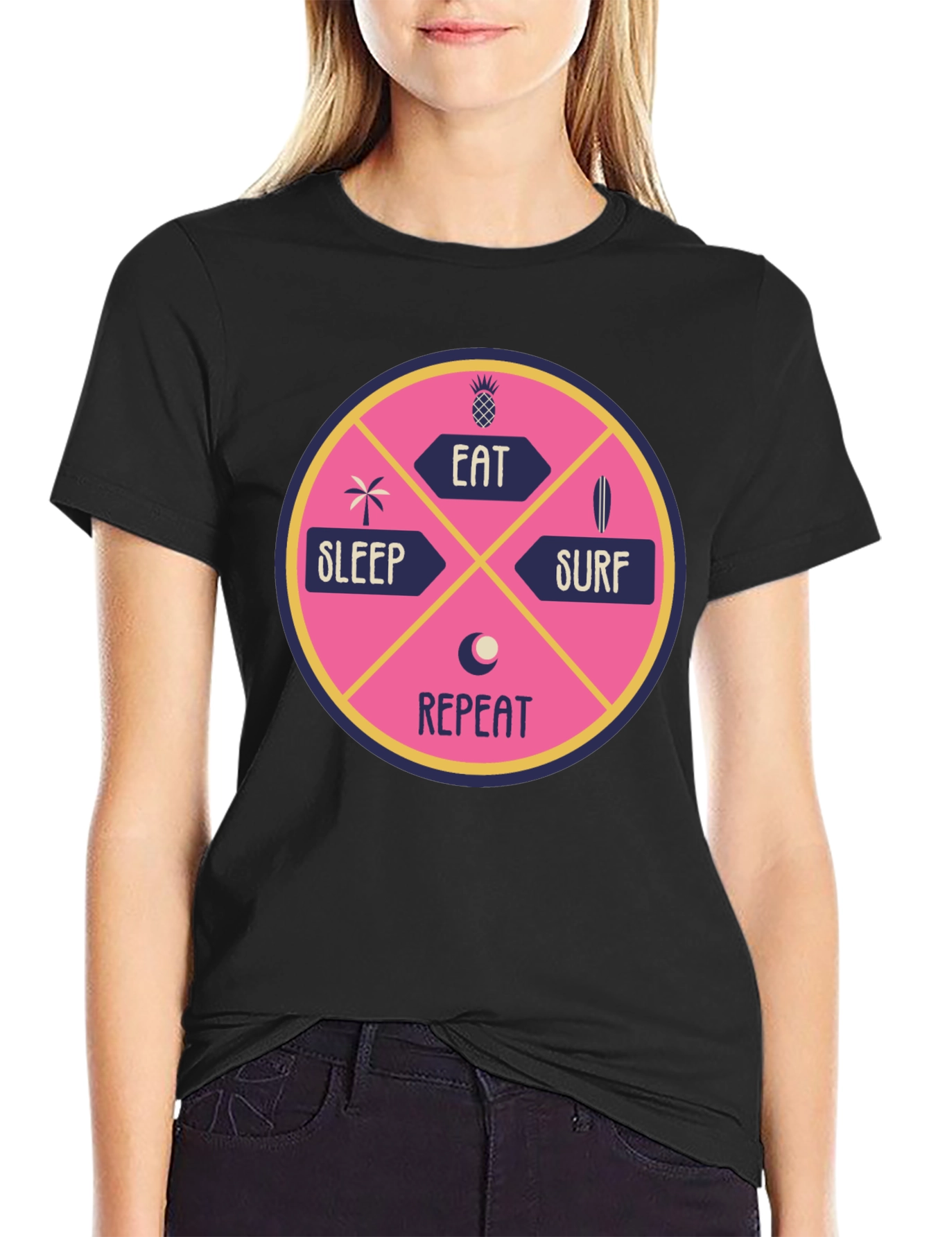 Eat Sleep Surf Repeat Graphic T-Shirt