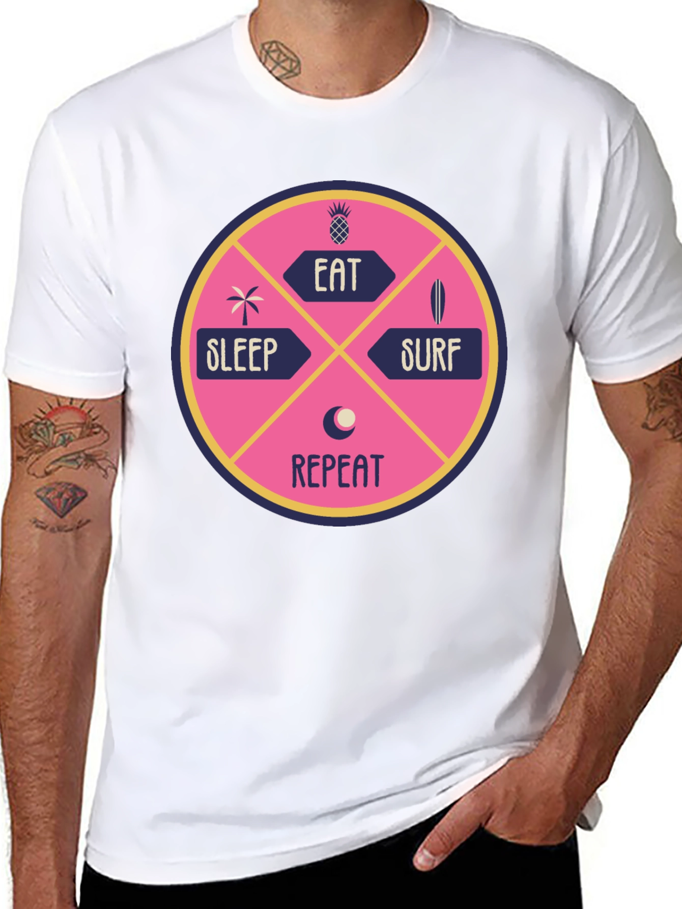 Eat Sleep Surf Repeat Graphic T-Shirt