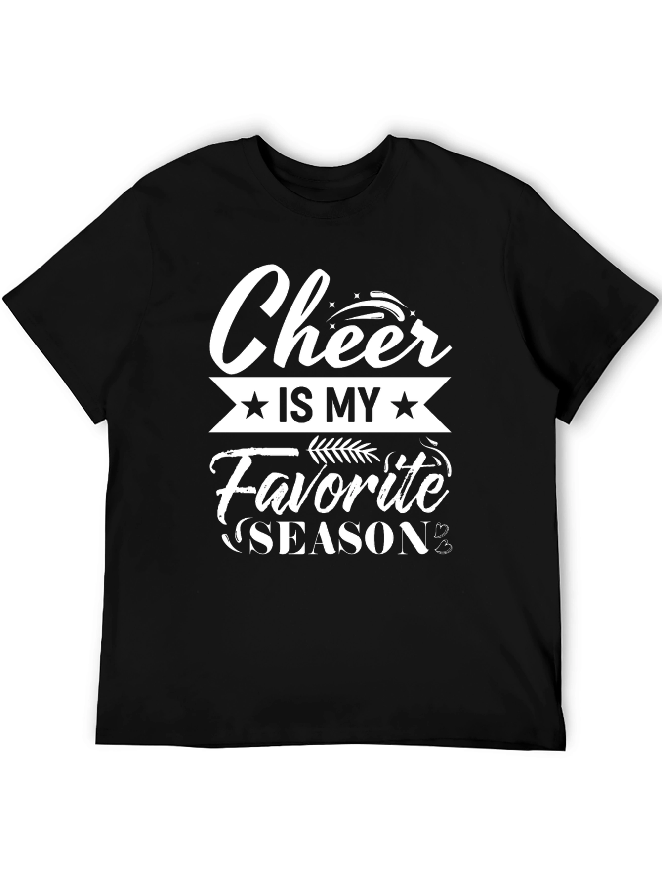 Cheer Is My Favorite Season Black T-Shirt