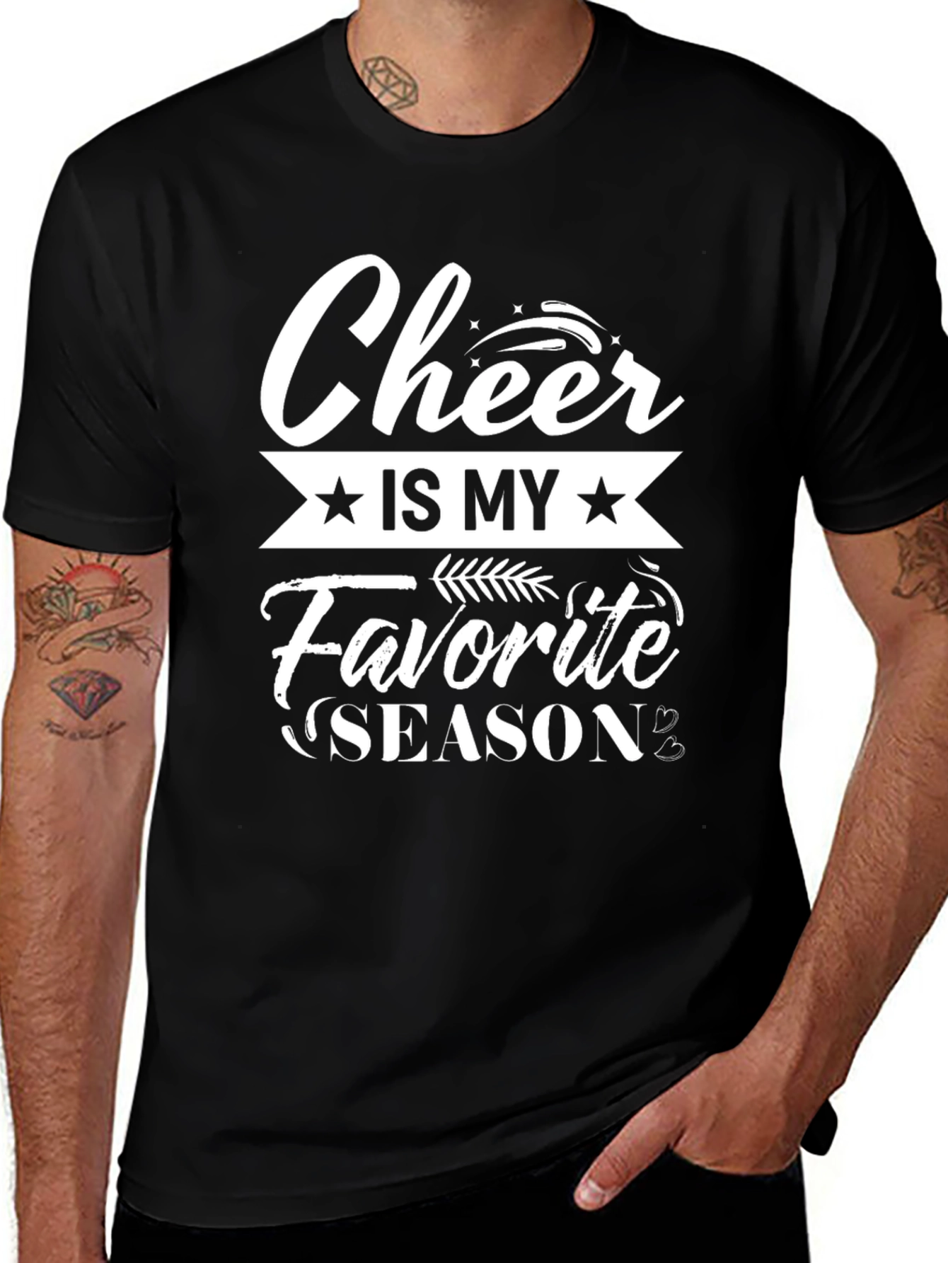Cheer Is My Favorite Season Black T-Shirt