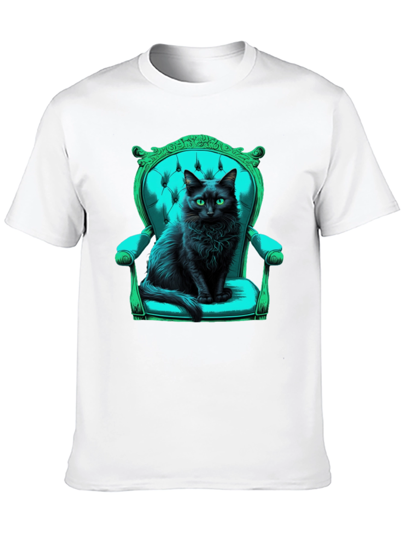 Black Cat in Chair Graphic Tee