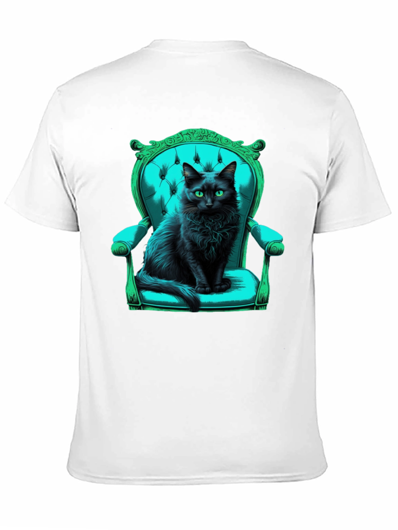 Black Cat in Chair Graphic Tee