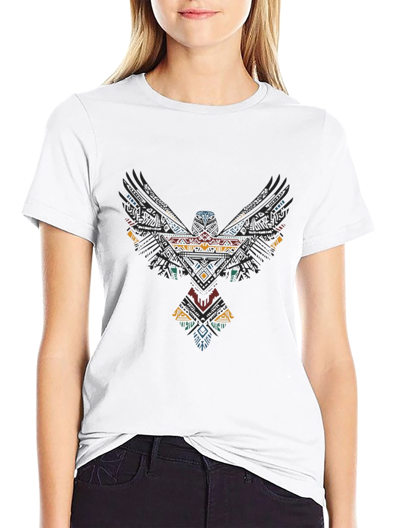 Tribal Eagle Graphic Black T-Shirt