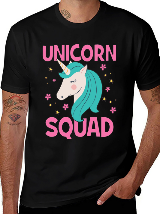 Unicorn Squad Graphic Tee - Black Cotton T-Shirt